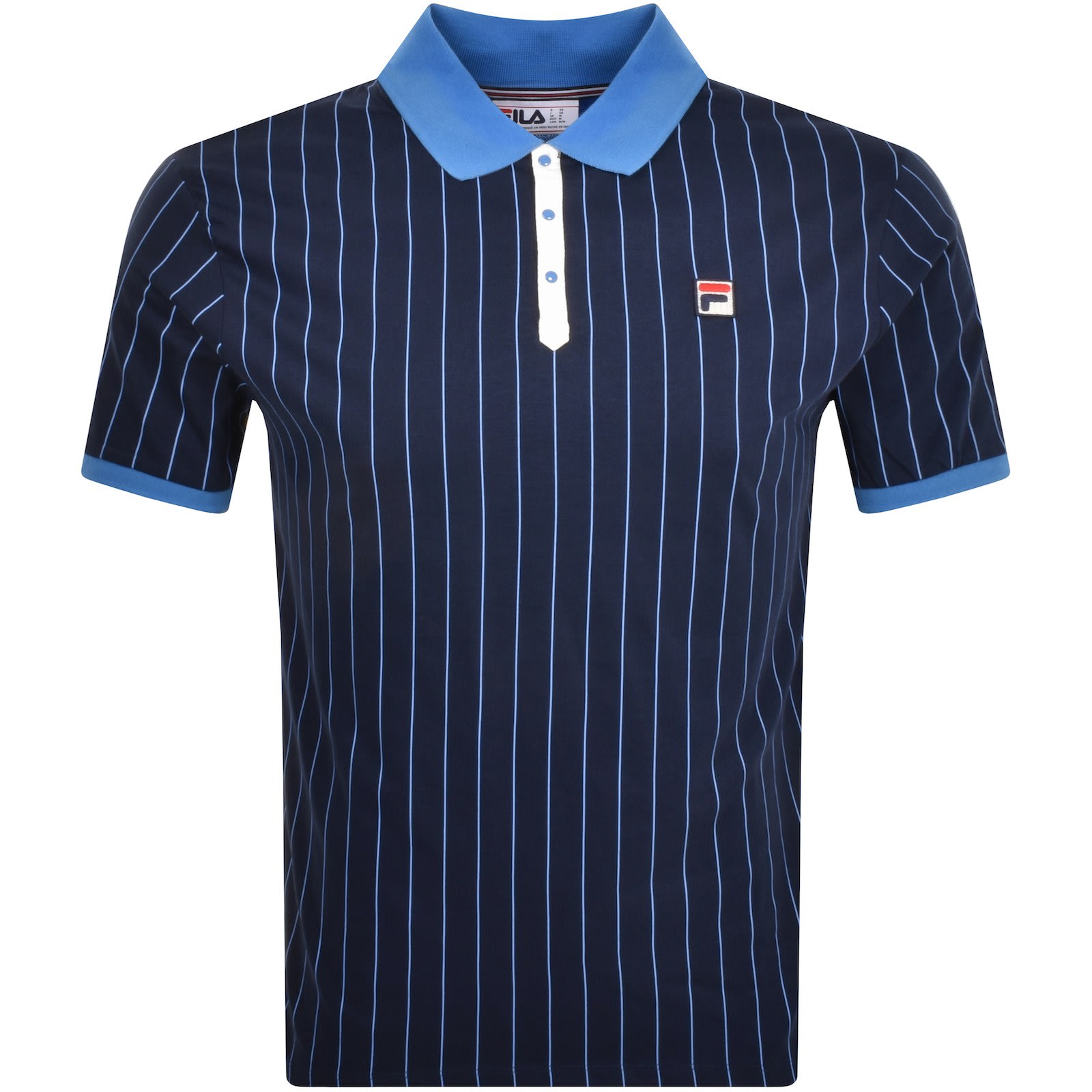 Fila Vintage Classic Striped Polo T Shirt Navy Mainline Menswear Australia
