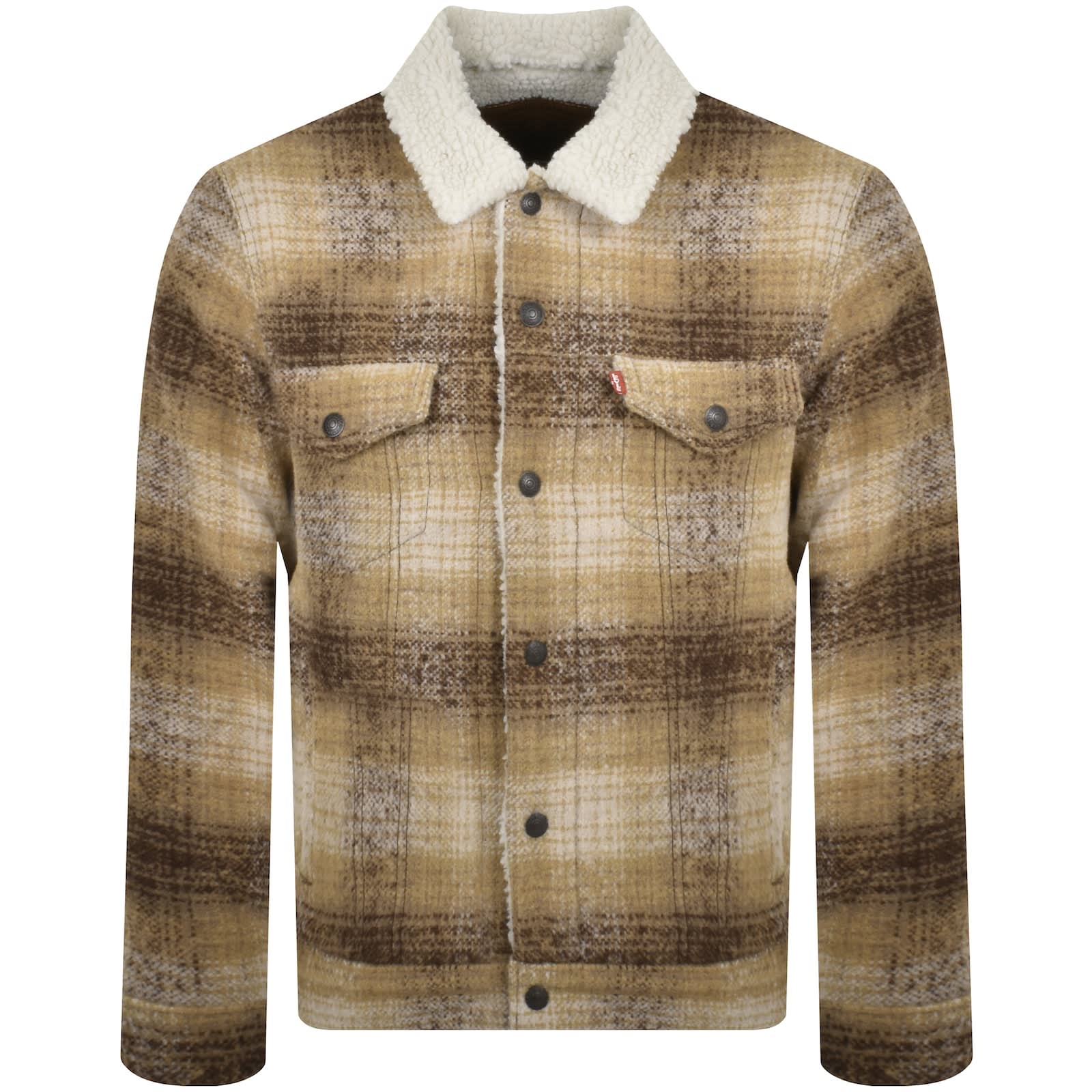 Mens plaid trucker jacket outlet