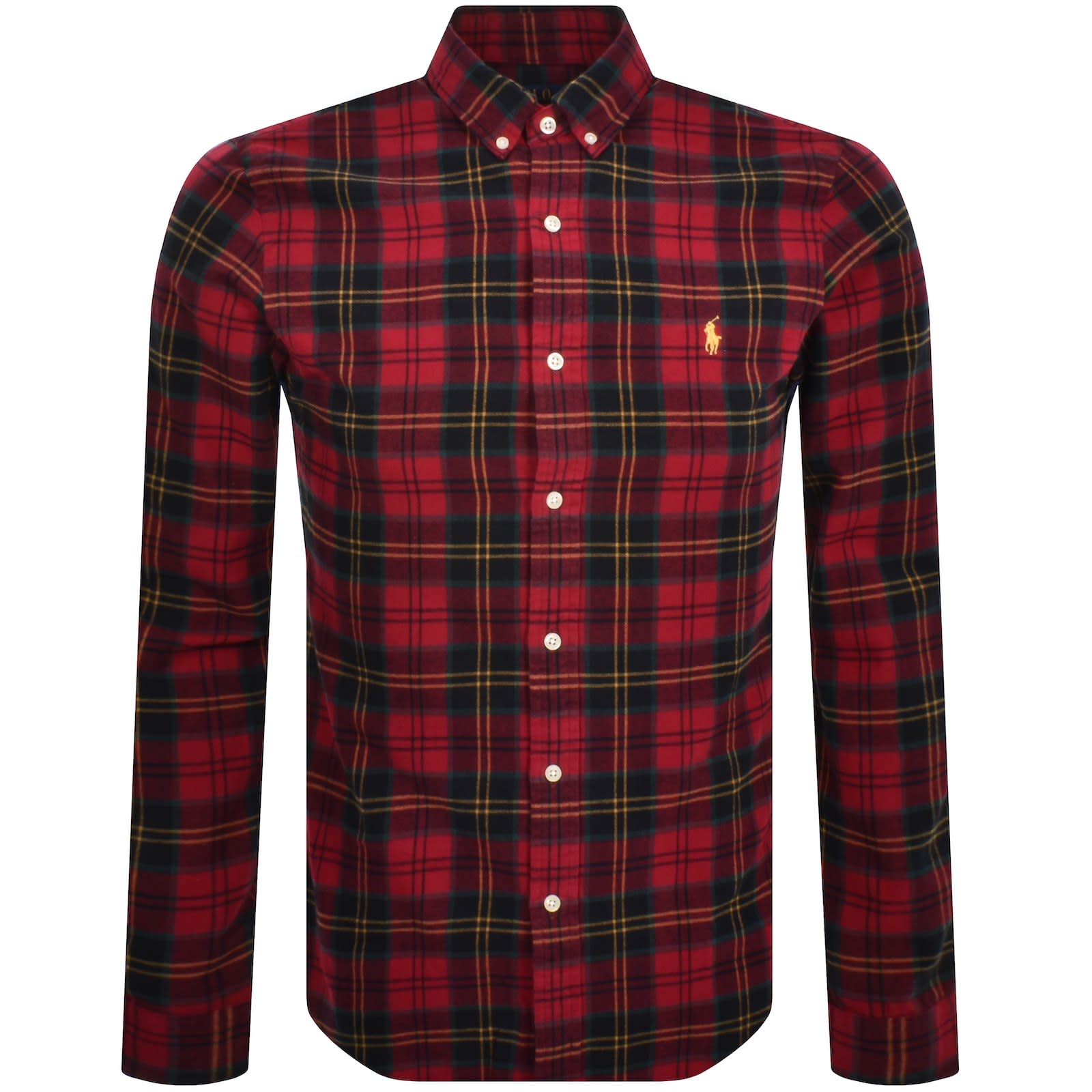 Ralph lauren check shirt red discount