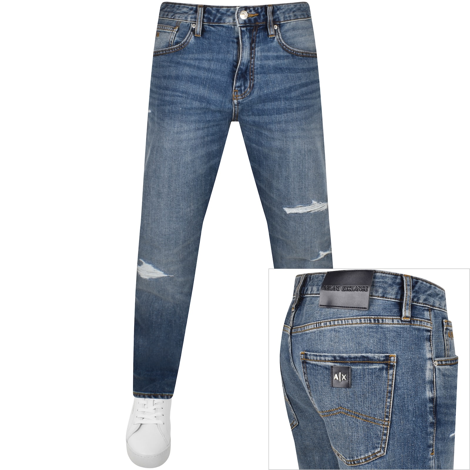 Armani Exchange J13 Slim Fit Jeans Light Wash Blue Mainline Menswear
