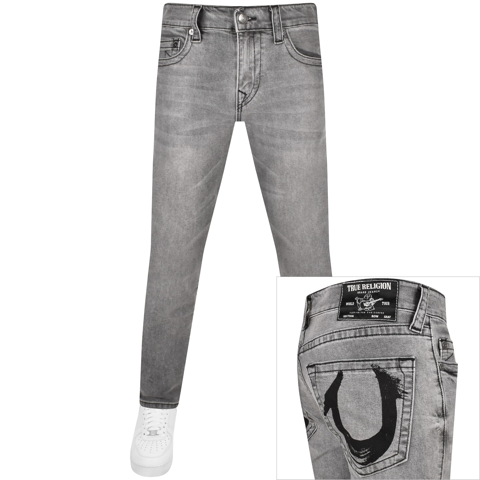 Grey true religion jeans top