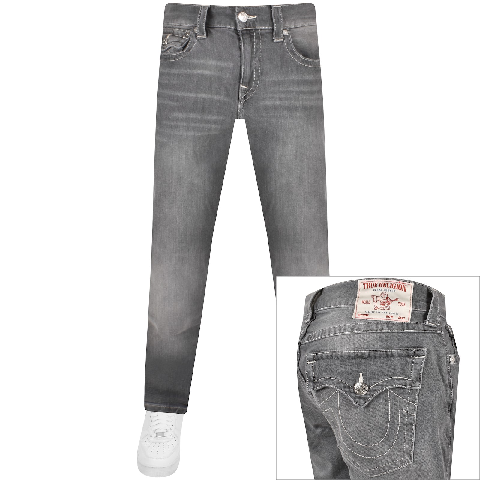 True Religion Ricky Flap Jeans Grey Wash | Mainline Menswear United States