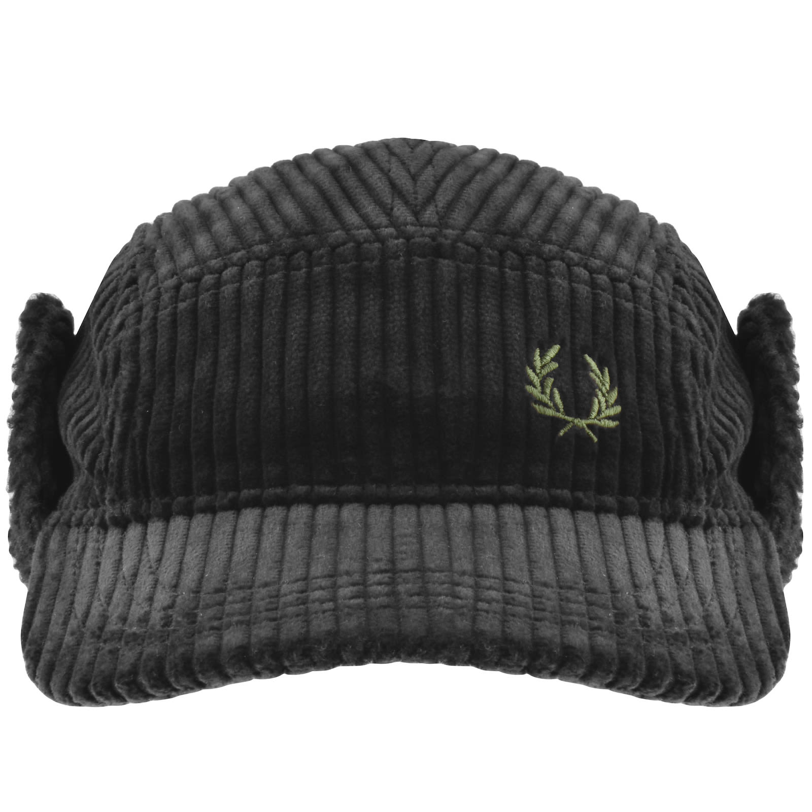 Fred Perry Corduroy Trapper Cap Black male One Size