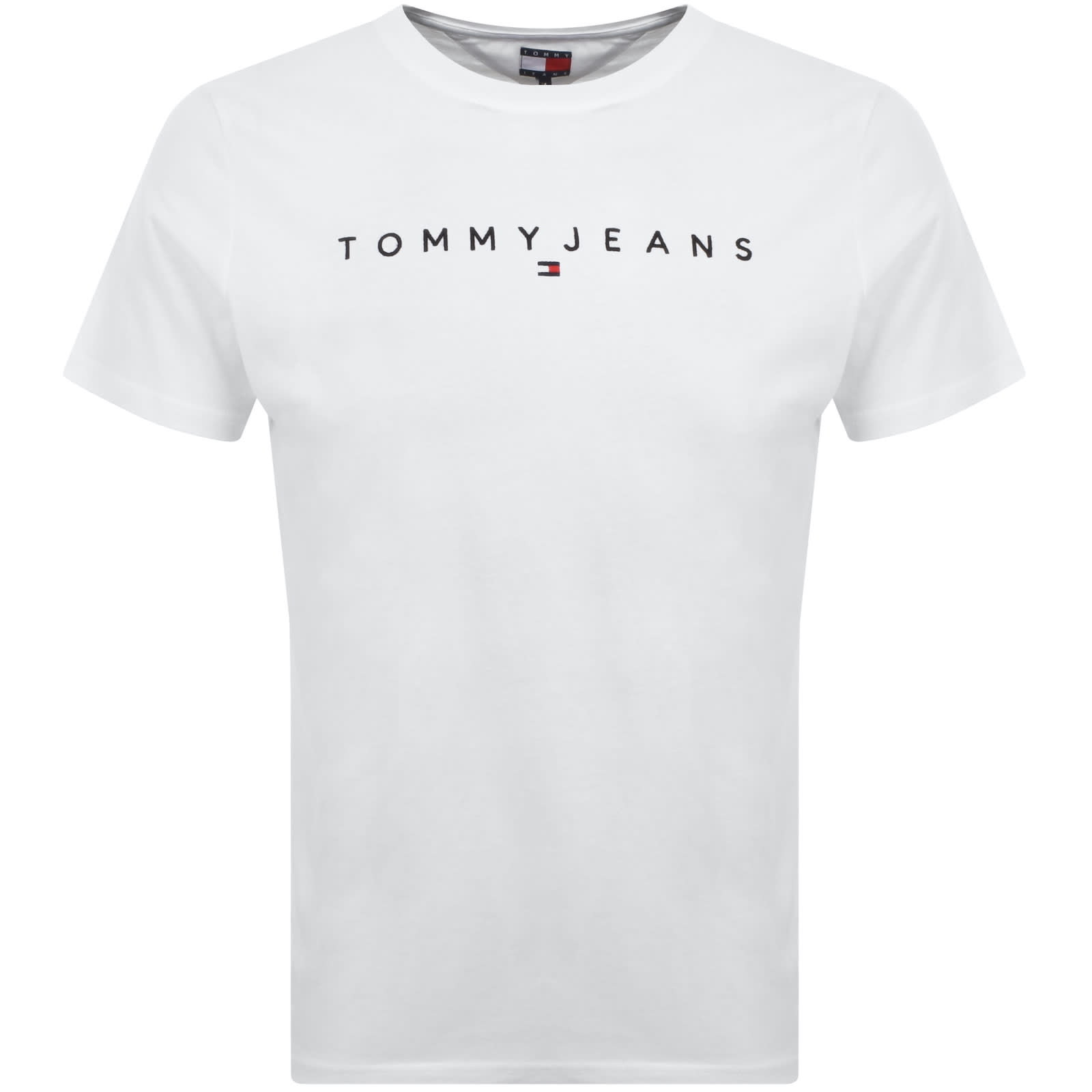 Tommy Jeans White 100 Cotton Logo T Shirt Large Mens