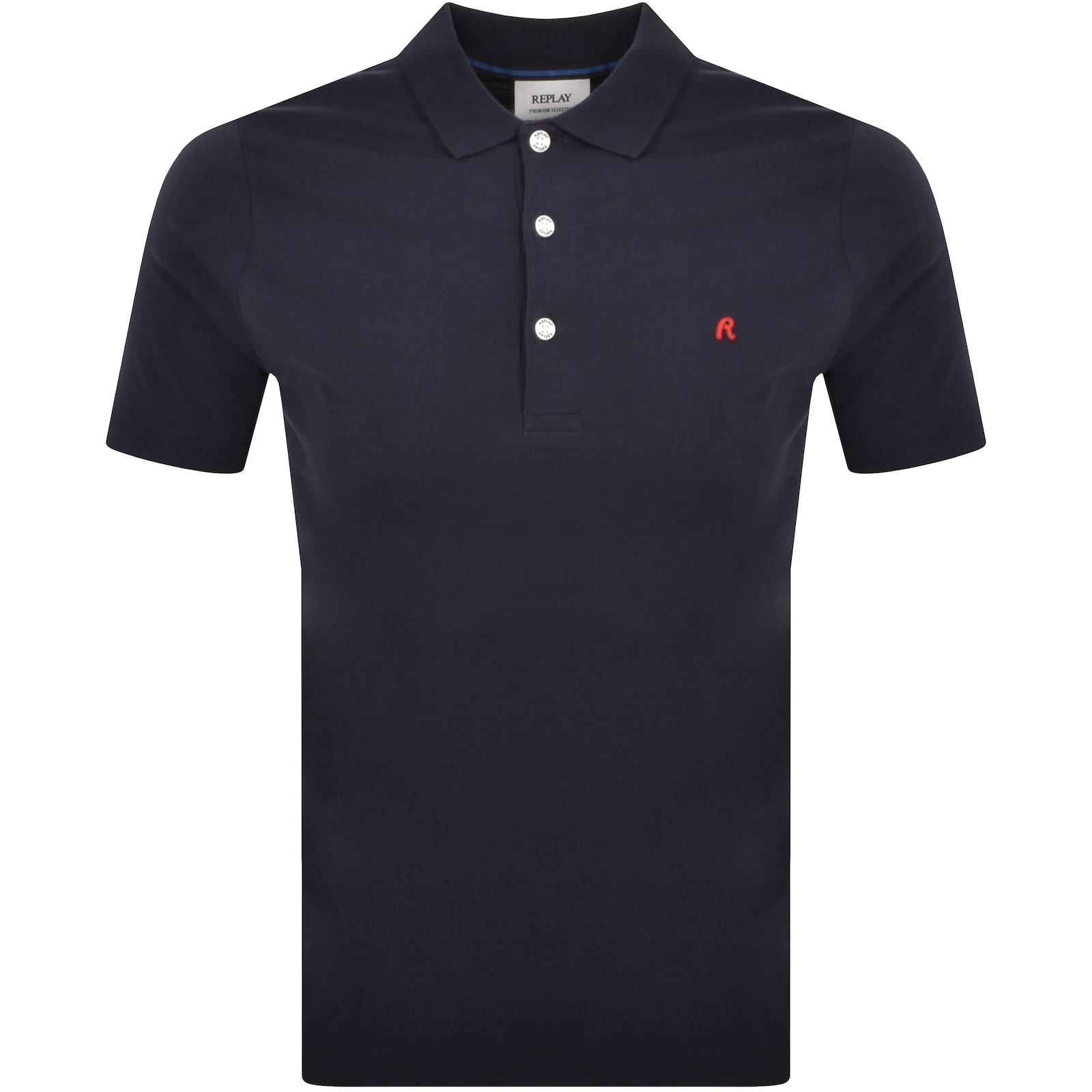 Replay Short Sleeved Polo T Shirt Navy Mainline Menswear Denmark