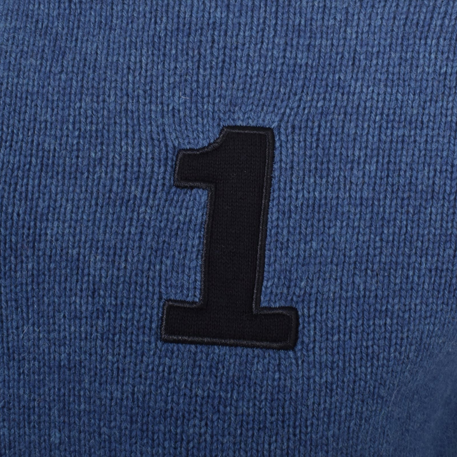 Hackett Half Zip Knit Jumper Blue Mainline Menswear Canada