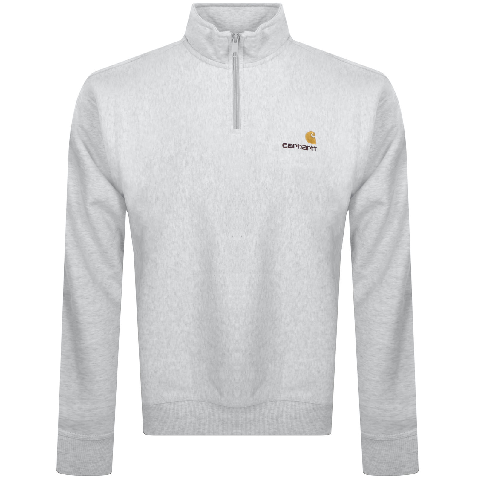 Carhartt Half Zip Script Logo Sweatshirt Grey Mainline Menswear Canada
