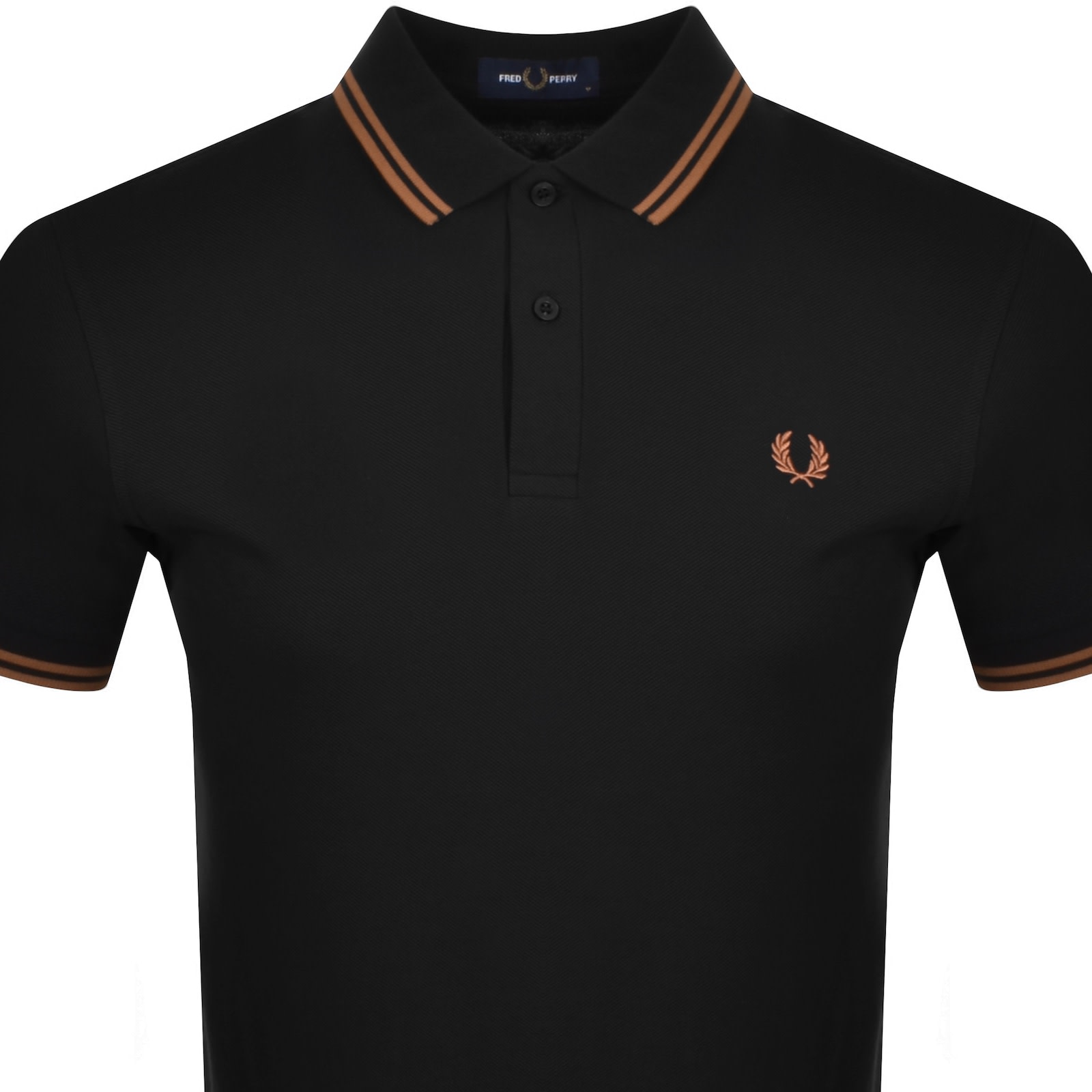 Fred perry black and orange polo shirt discount
