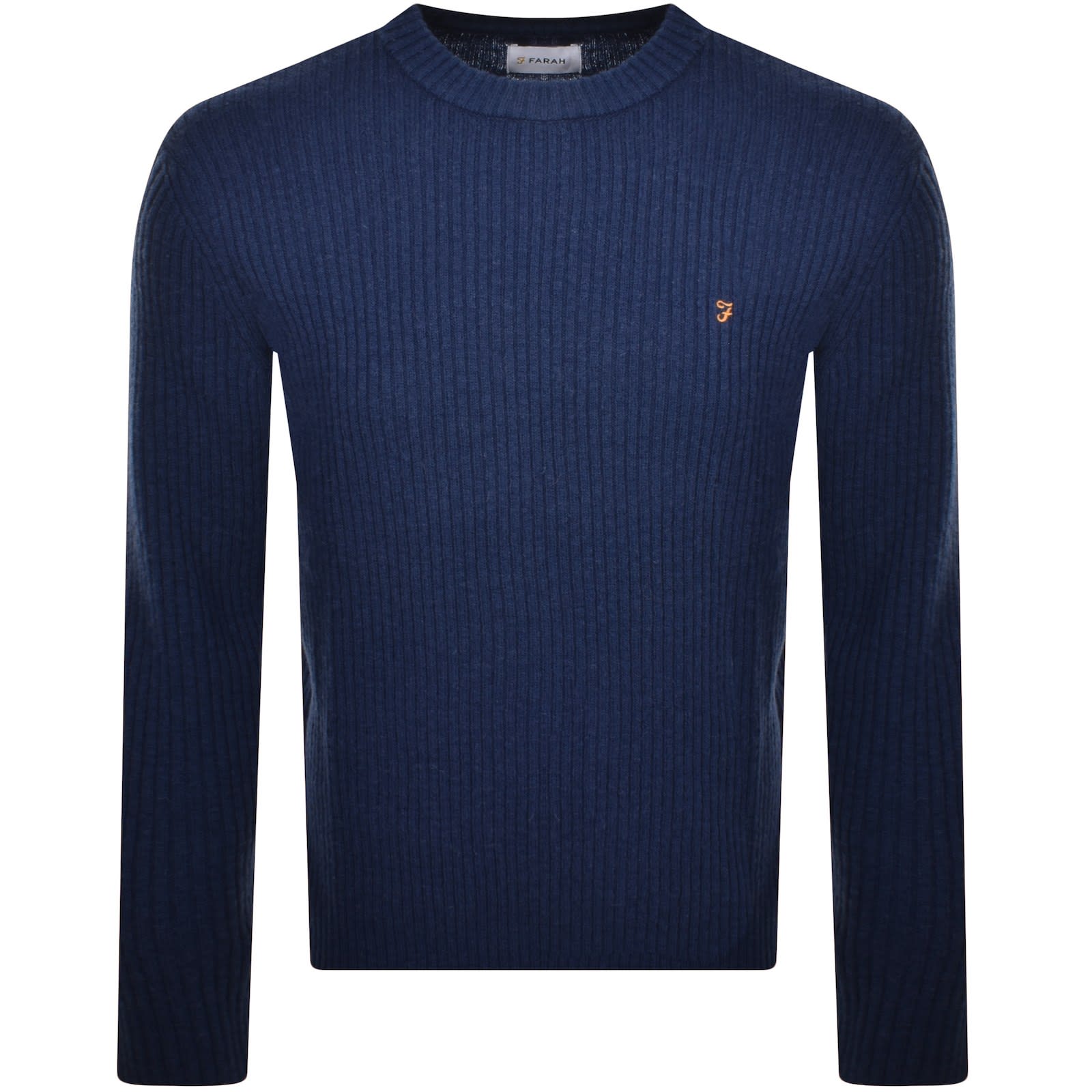 Farah Halton Ribbed Wool Jumper Blue Mainline Menswear