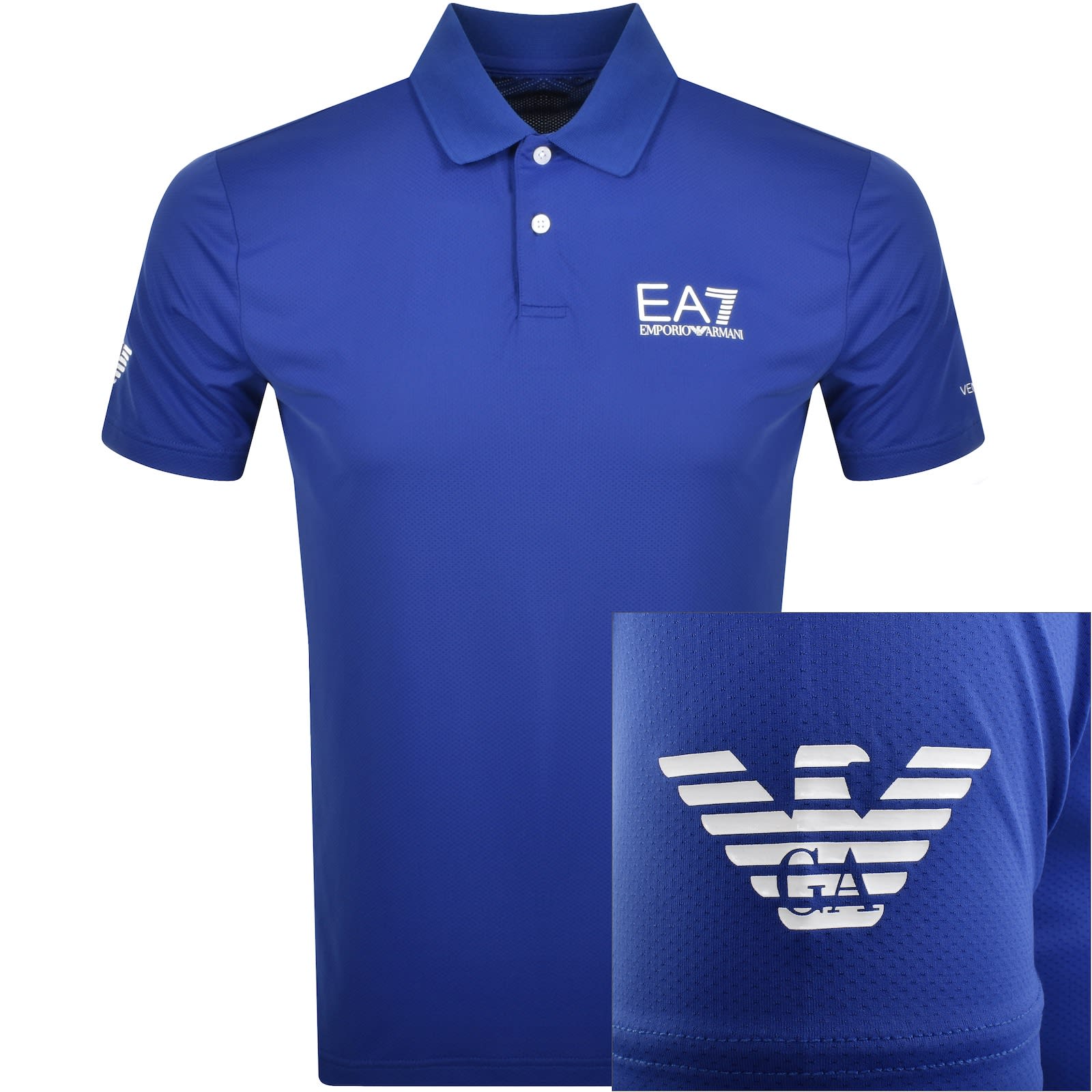Emporio Armani EA7 Ventus7 Polo Shirt Mens Size UK Mens Size UK Medium PJEMZ 8NPF23 1582 Blue
