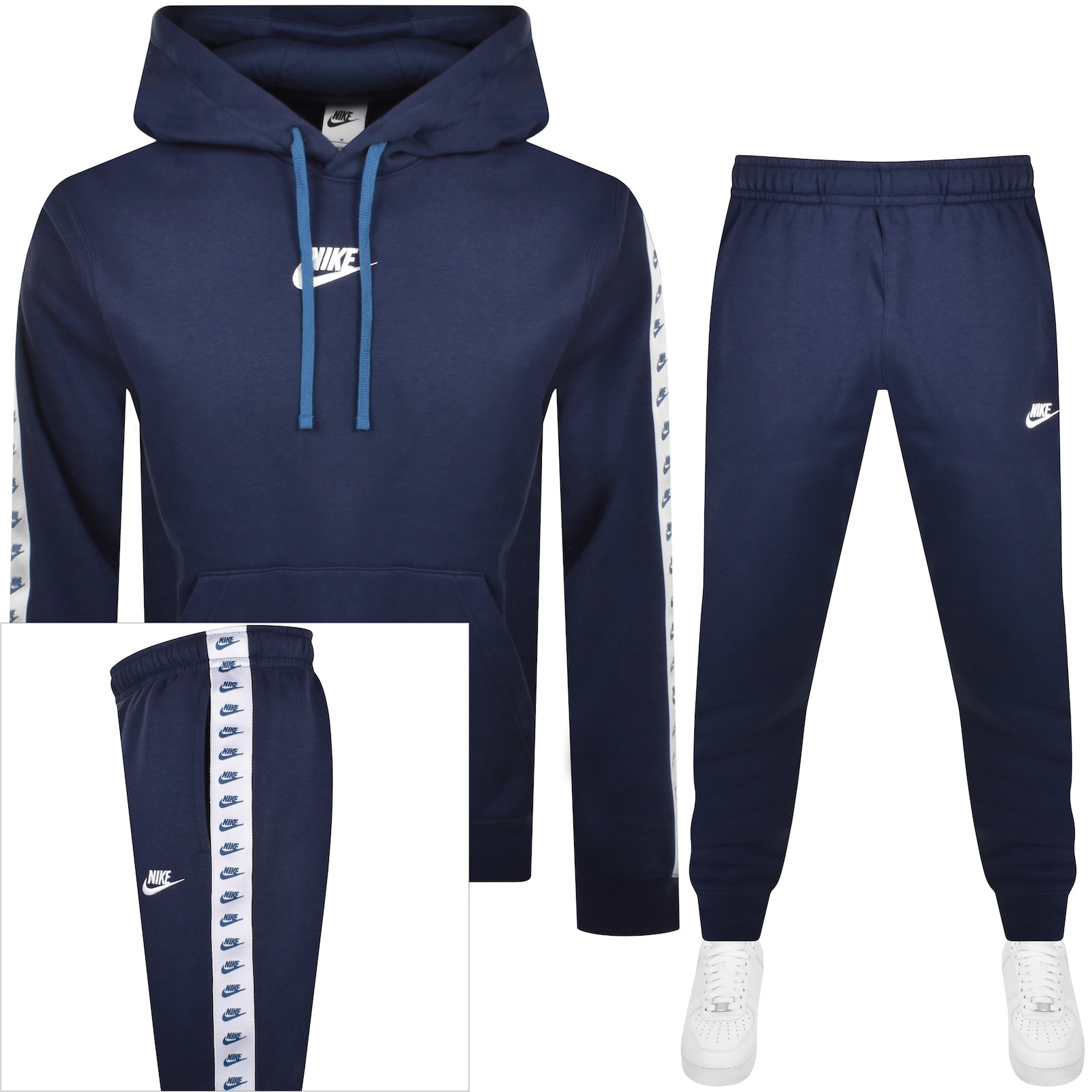 Grey and blue nike tracksuit discount