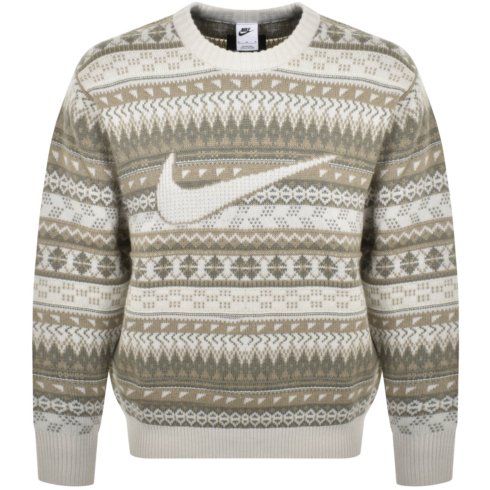 Nike Fair Isle Knit Jumper Off White Mainline Menswear