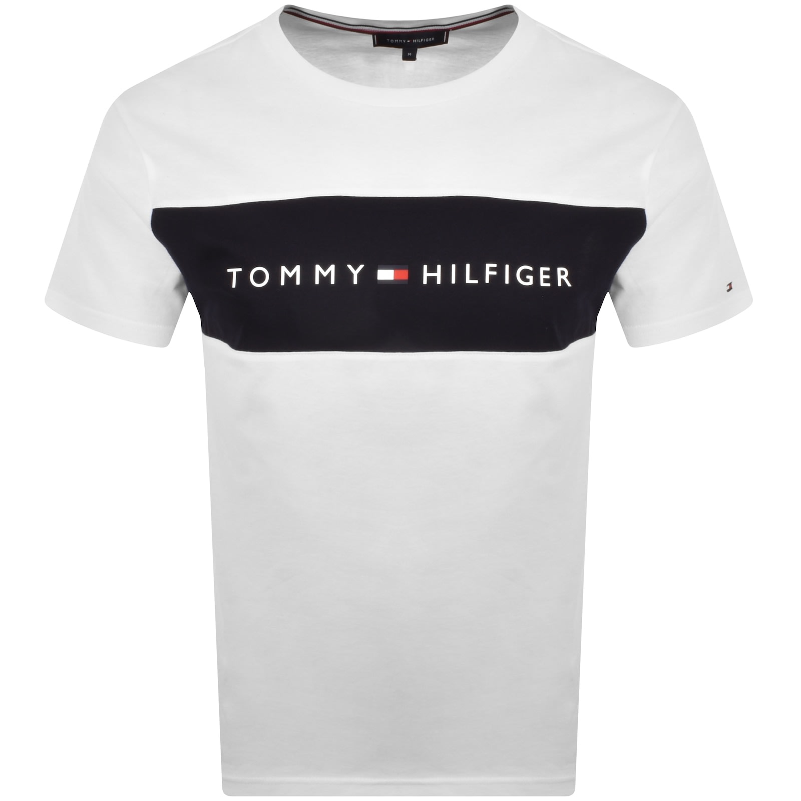 Tommy Hilfiger logo stripe lounge T shirt in White