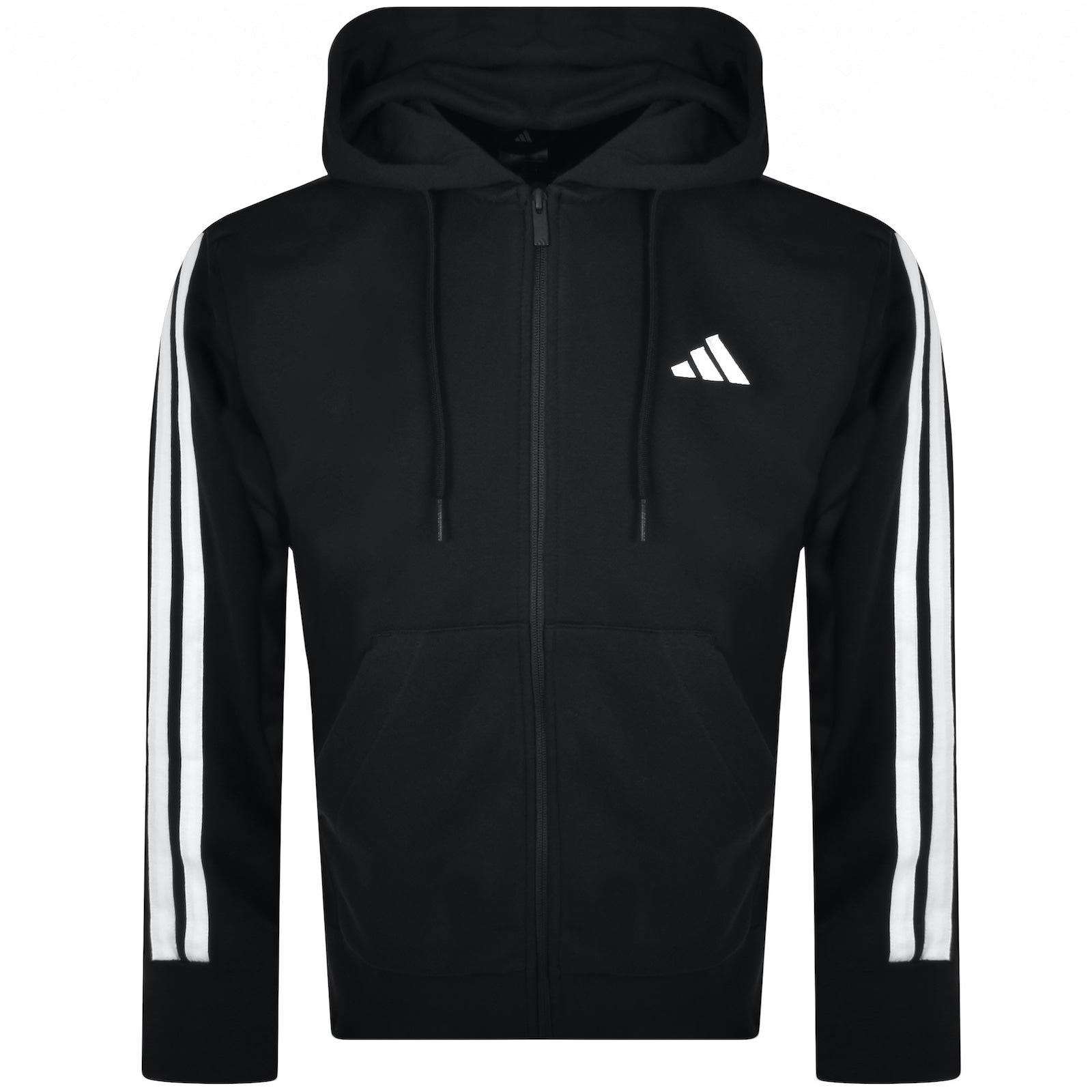 Adidas 3 stripe black hoodie sales