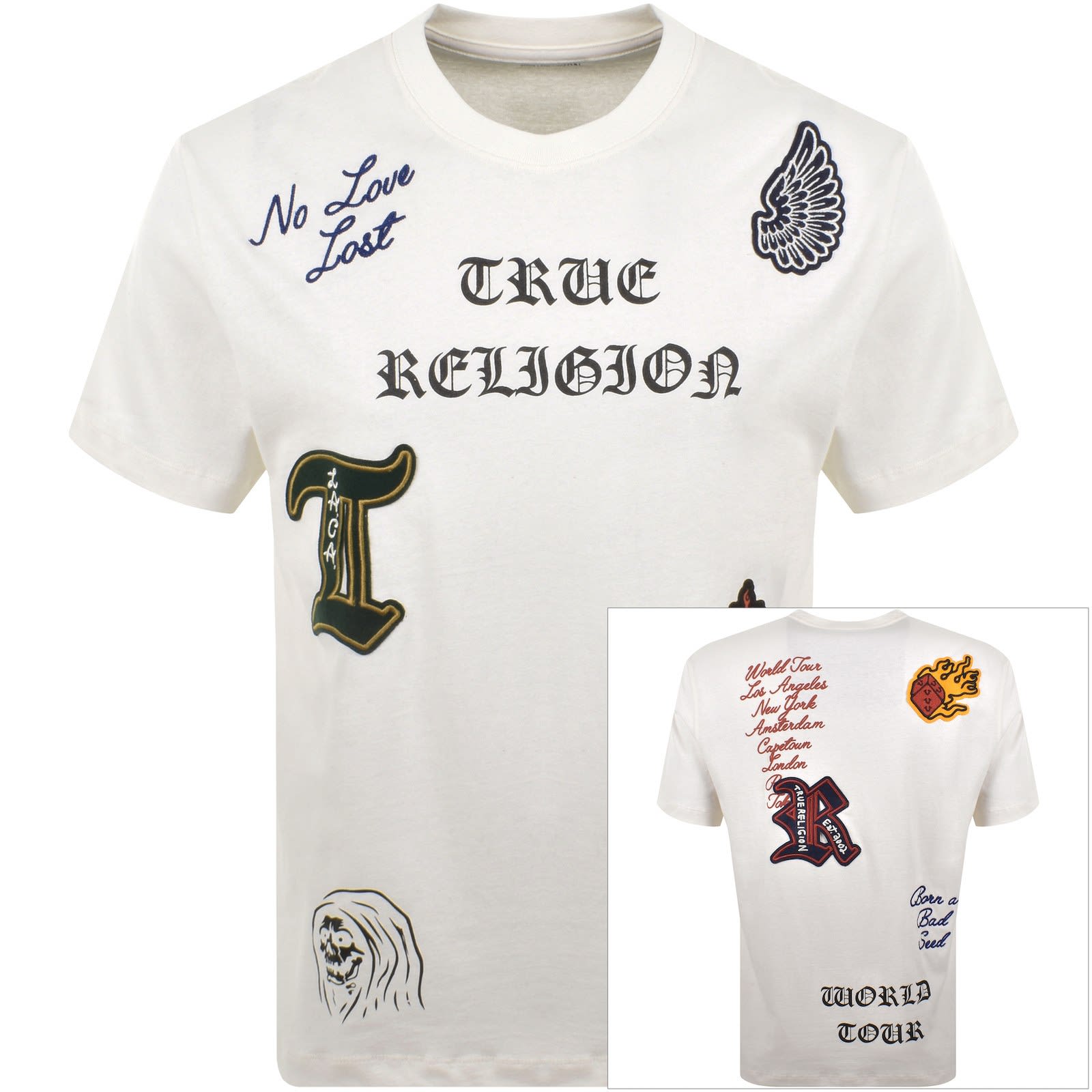 True Religion Patch Embroidered T Shirt White | Mainline Menswear United  States