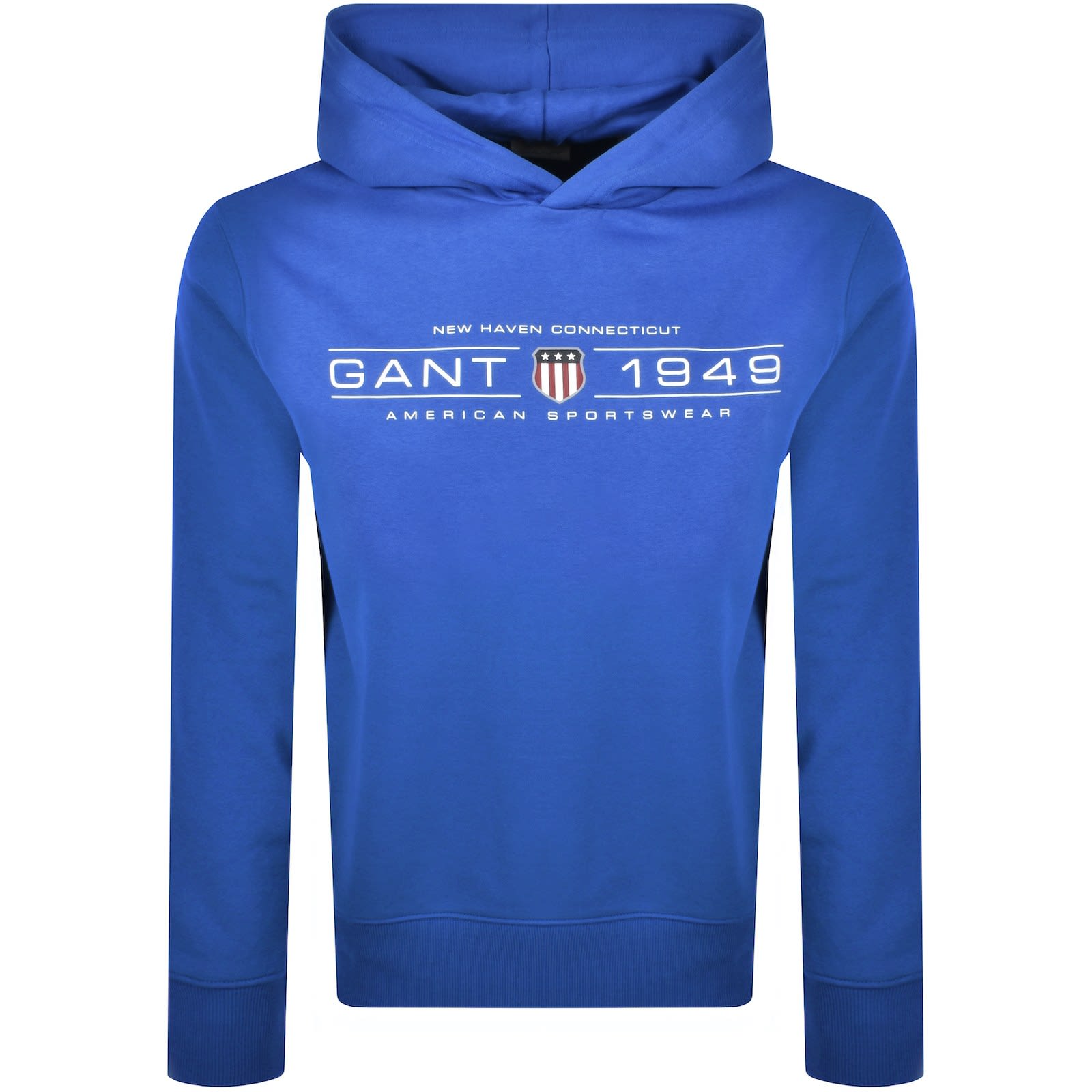 Gant Graphic Regular Fit Hoodie Lapis Blue | Mainline Menswear 