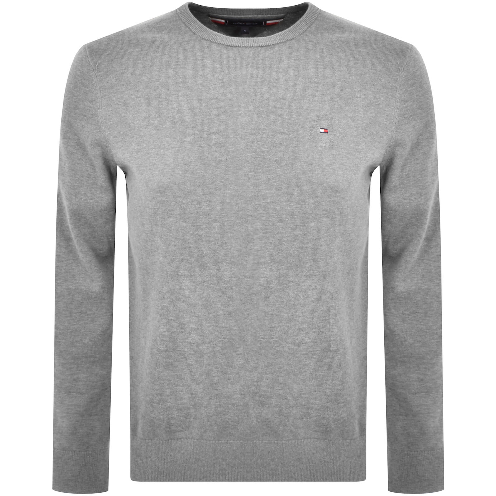 Tommy Hilfiger Mens Flag Jumper Mid Grey