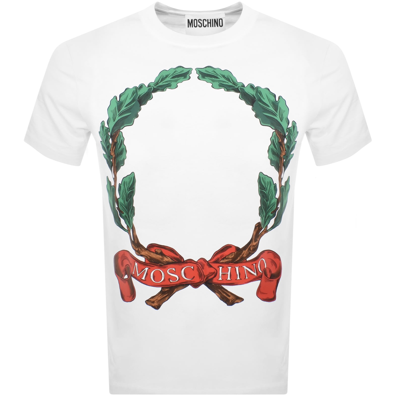 【関税＆送料込み】Moschino Jersey T-Shirt With Laurel Prin Mainimage.jpg