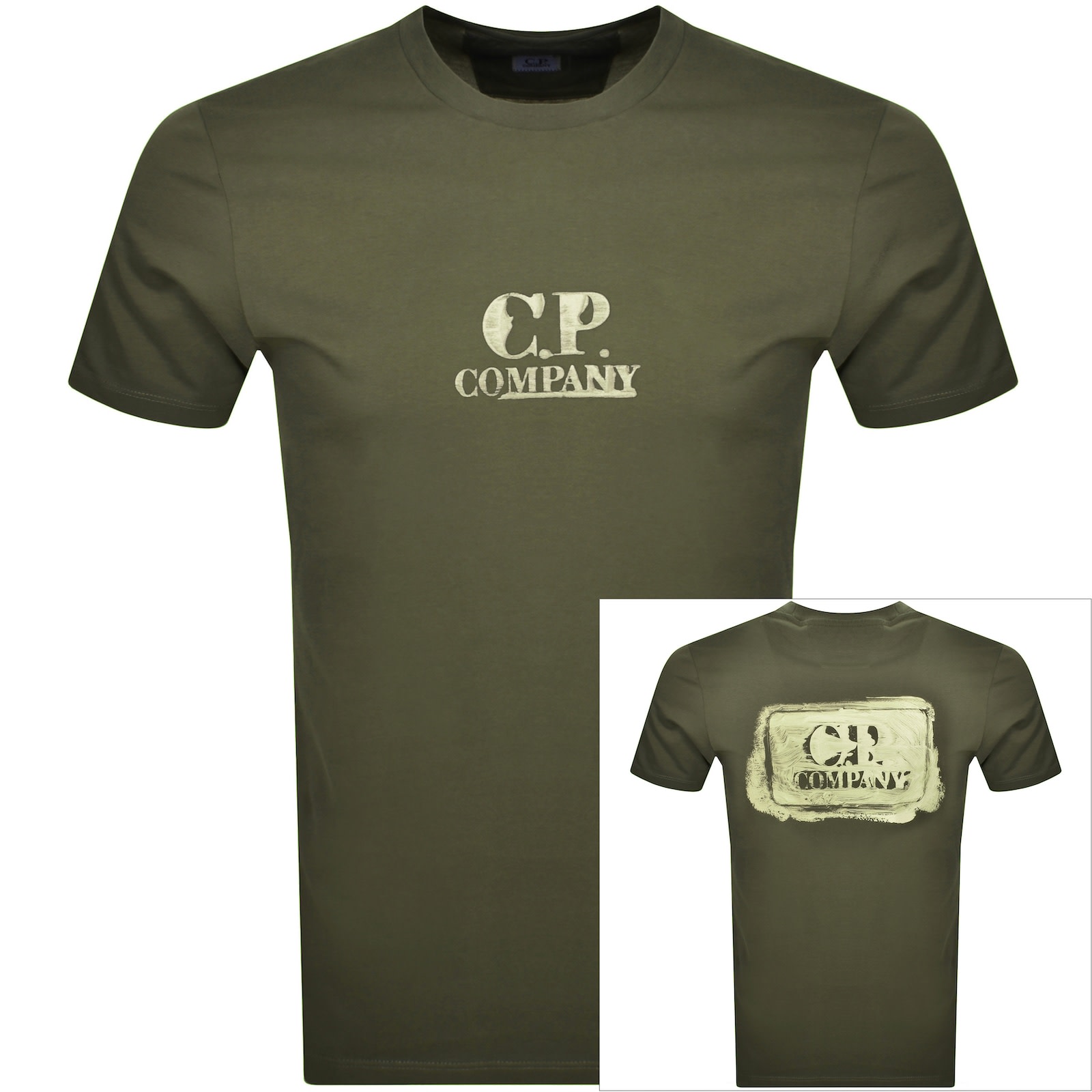 CP Company Graphic Logo T Shirt Green | Mainline Menswear United States