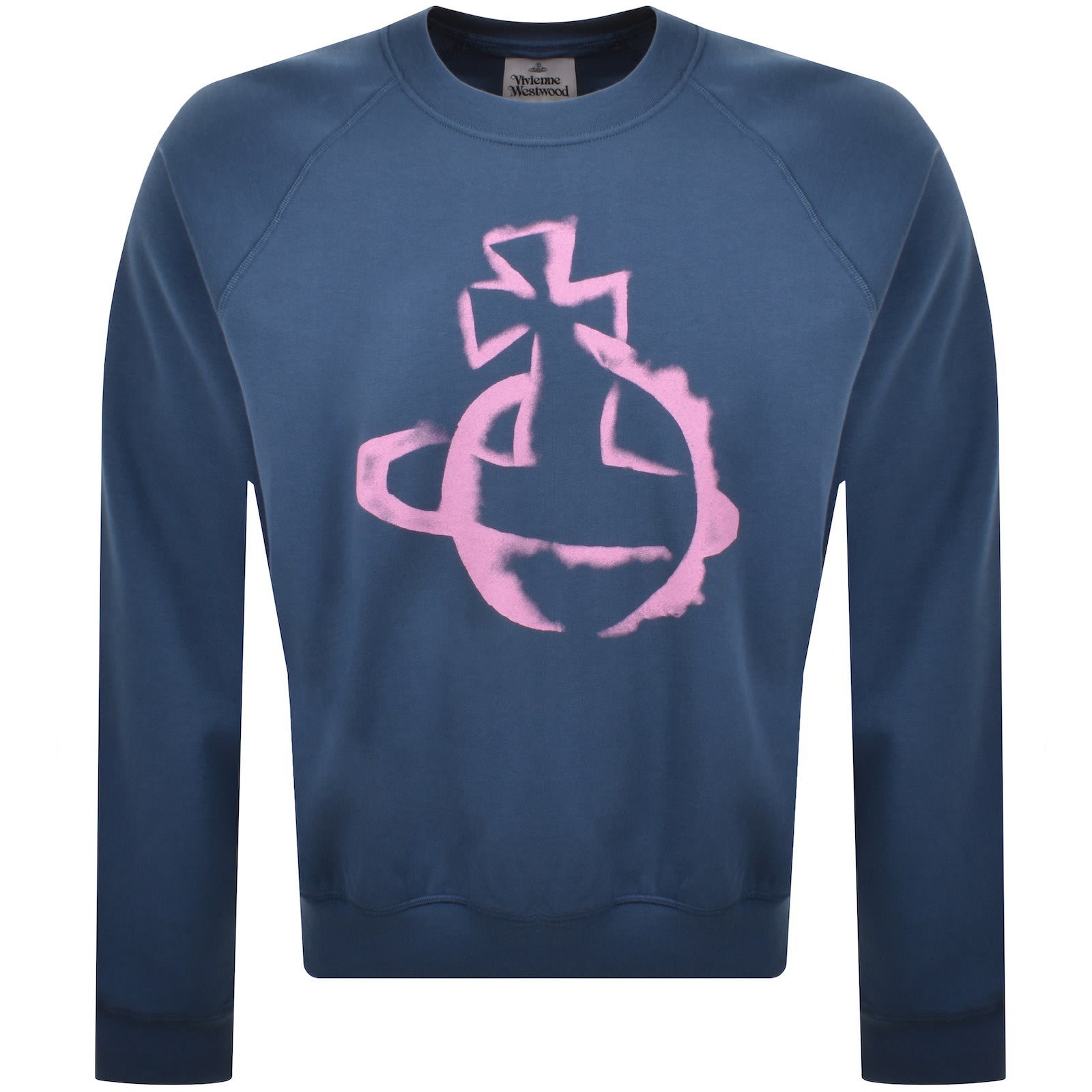 Vivienne Westwood｜ (STENCIL ORB RAGLAN SWEATSHIRT (3I01 White Stencil Orb Raglan Sweatshirt by Vivienne Westwood on Sale