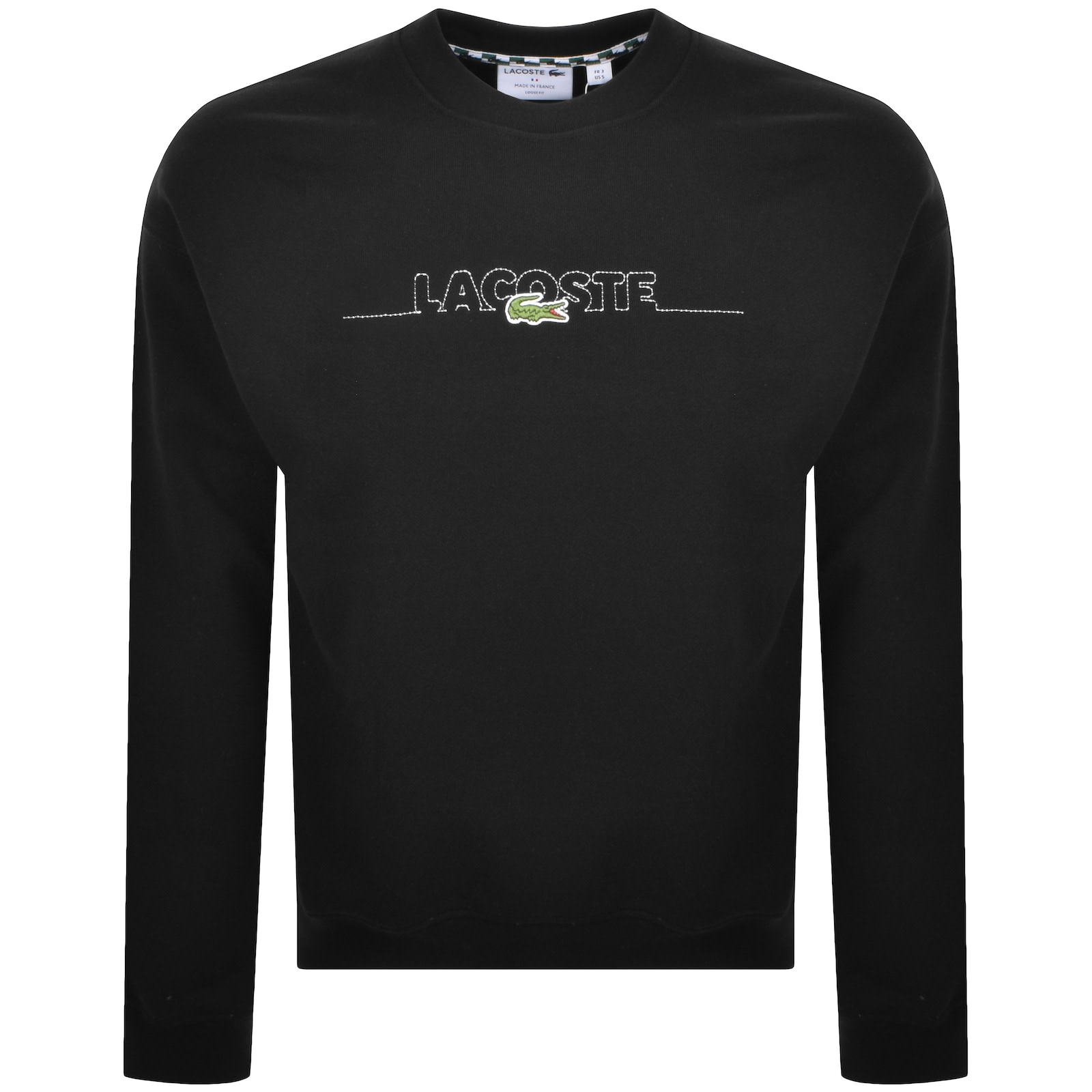 【希少】Lacoste Logo Script Black Sweat Shirt 関税送料込み 希少】Lacoste Logo Script Black Sweat Shirt 関税送料込み