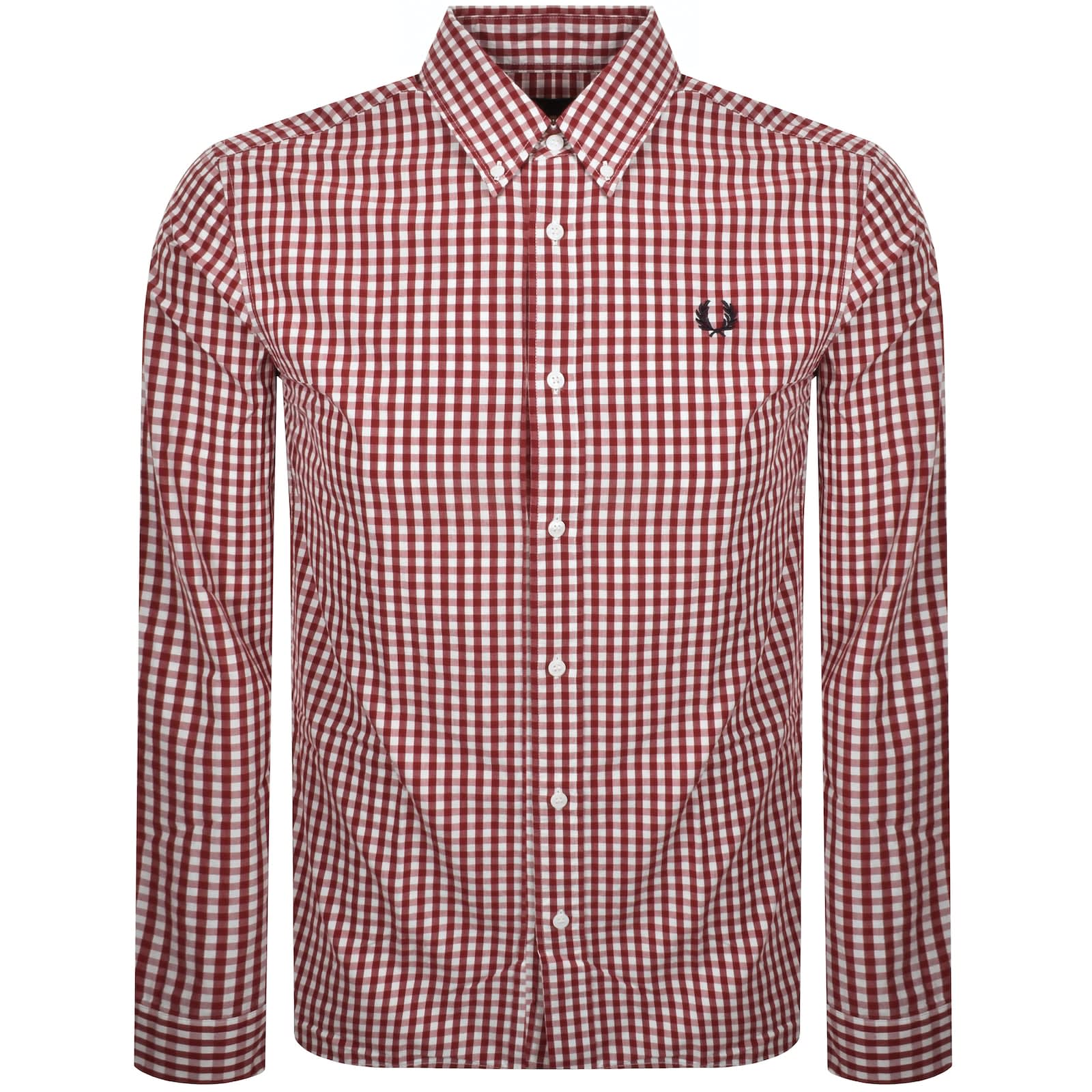 Fred Perry Gingham シャツ Gingham Shirt - Black | Men's Shirts | Designer Casual