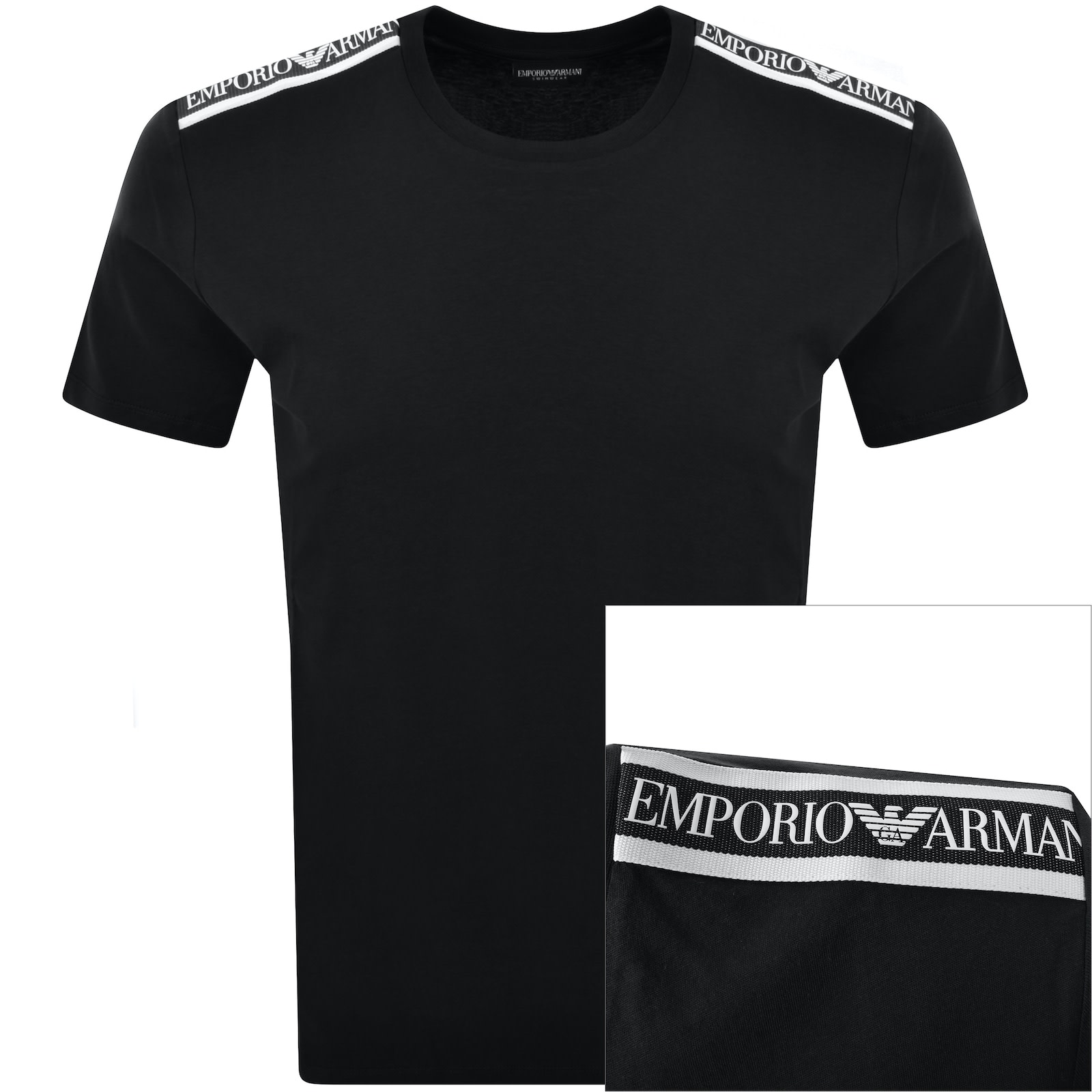 Emporio Armani Short Sleeve Logo T Shirt Black | Mainline Menswear