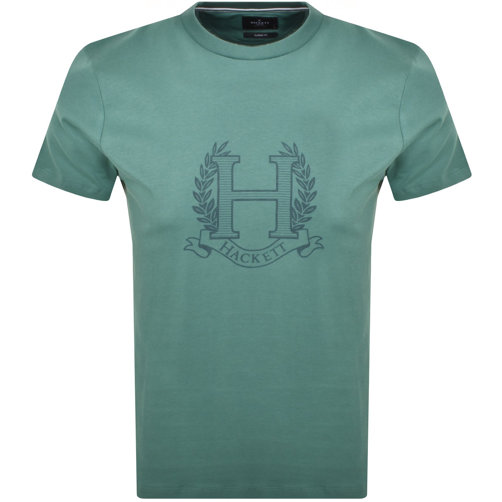 Hackett Heritage Crest Graphic T Shirt Green | Mainline Menswear