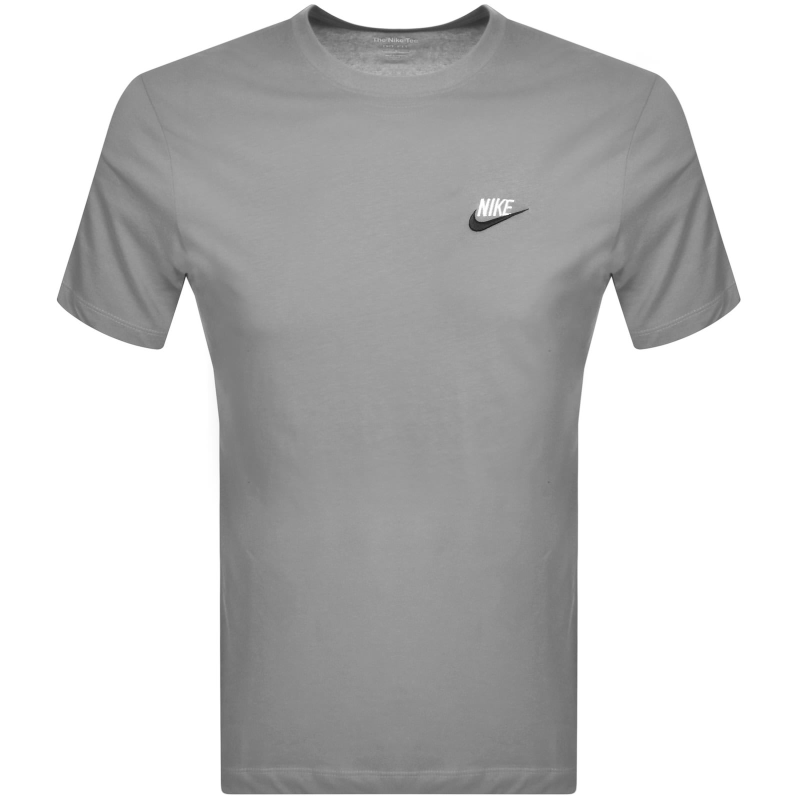Grey Nike Nike Club Logo T Shirt Nike Sportswear Club Men's T