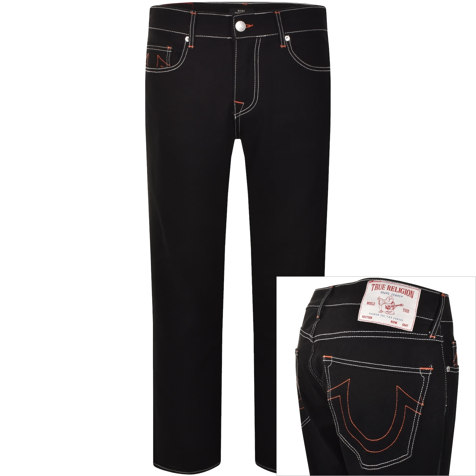 関税込み♪【TRUE RELIGION】Ricky★ロゴ ストレートジーンズ True Religion Men's Ricky Straight Leg Jean with Back Flap