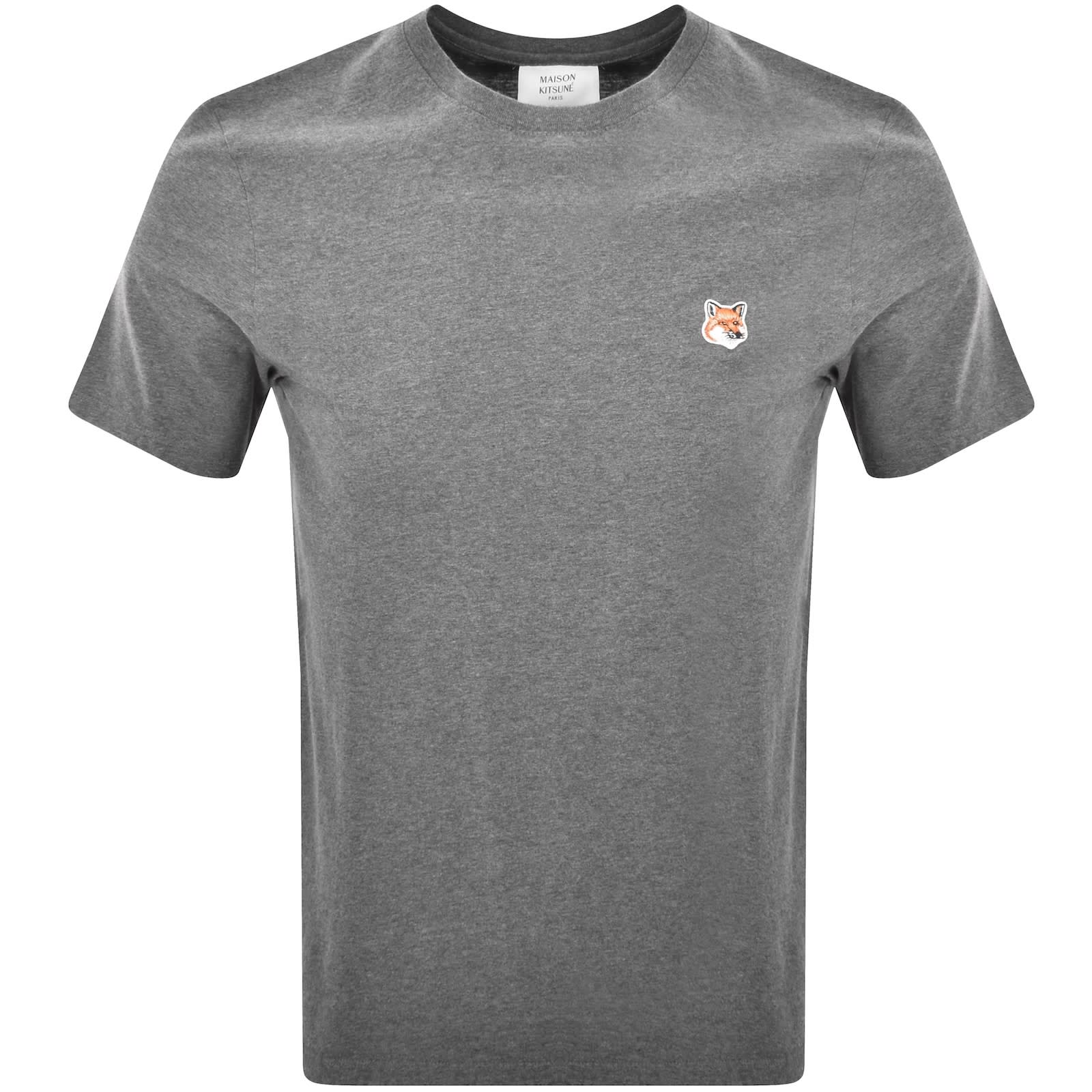 Tシャツ・カットソー MAISON KITSUNE Men T Shirts LM00107KJ01190119 Grey BOLD FOX HEAD PATCH COMFORT TEE-SHIRT | Maison Kitsuné