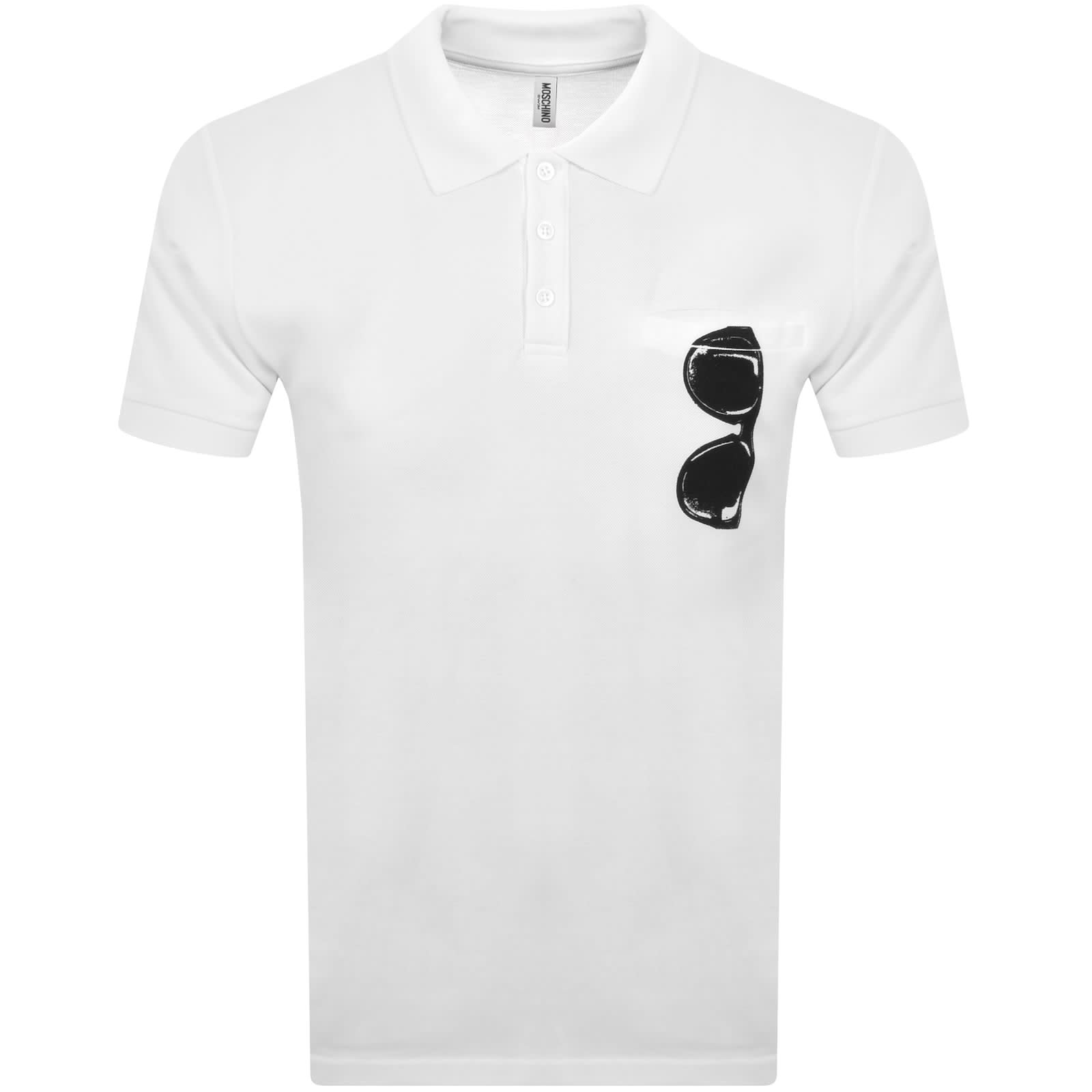 Moschino Swim Short Sleeved Polo T Shirt White | Mainline Moschino Swim Short Sleeved Polo T Shirt White | Mainline