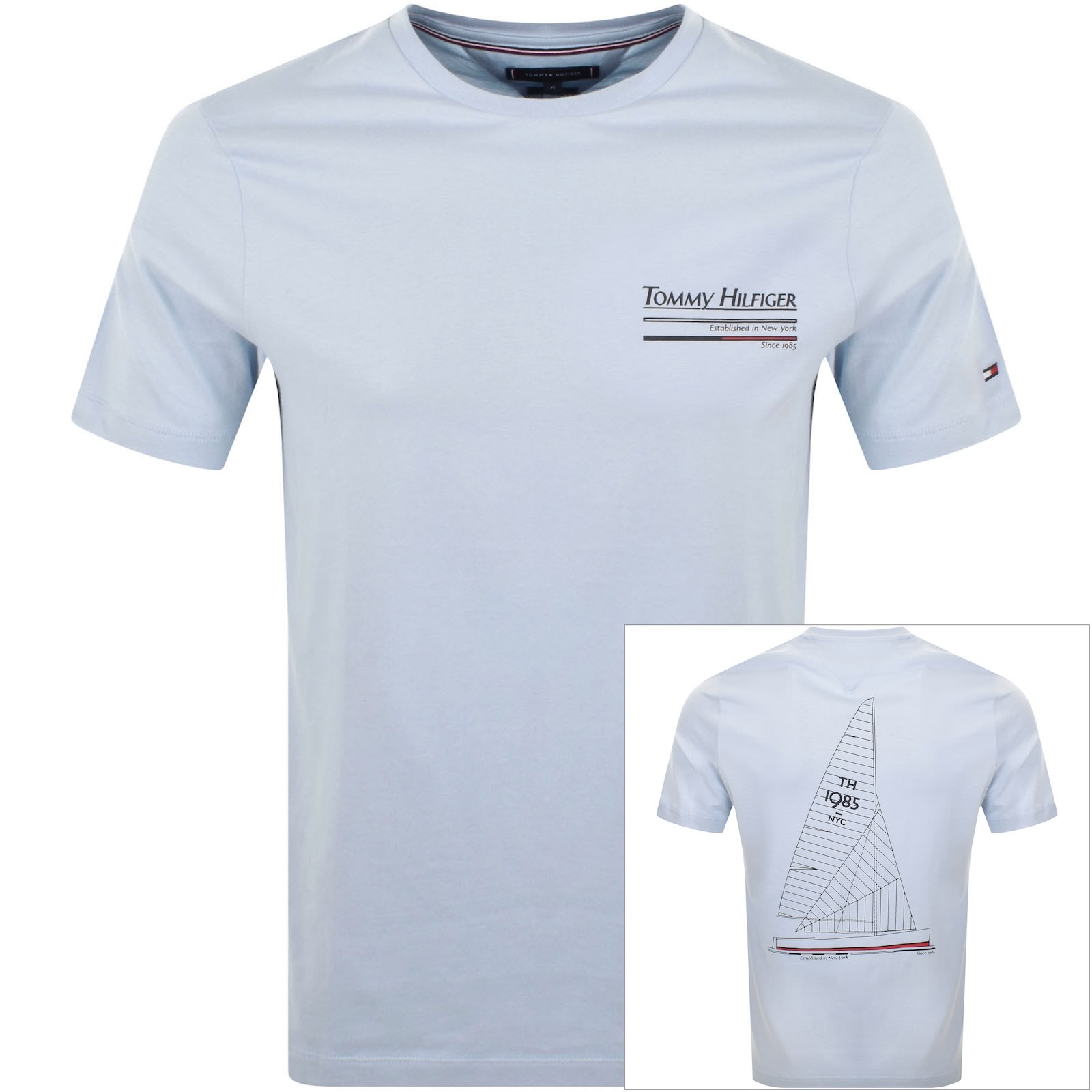 ★★ ★★ sailing t-shirt T12F1TPO510MT1DAF Tommy Hilfiger Outline Sailing T Shirt Blue | Mainline