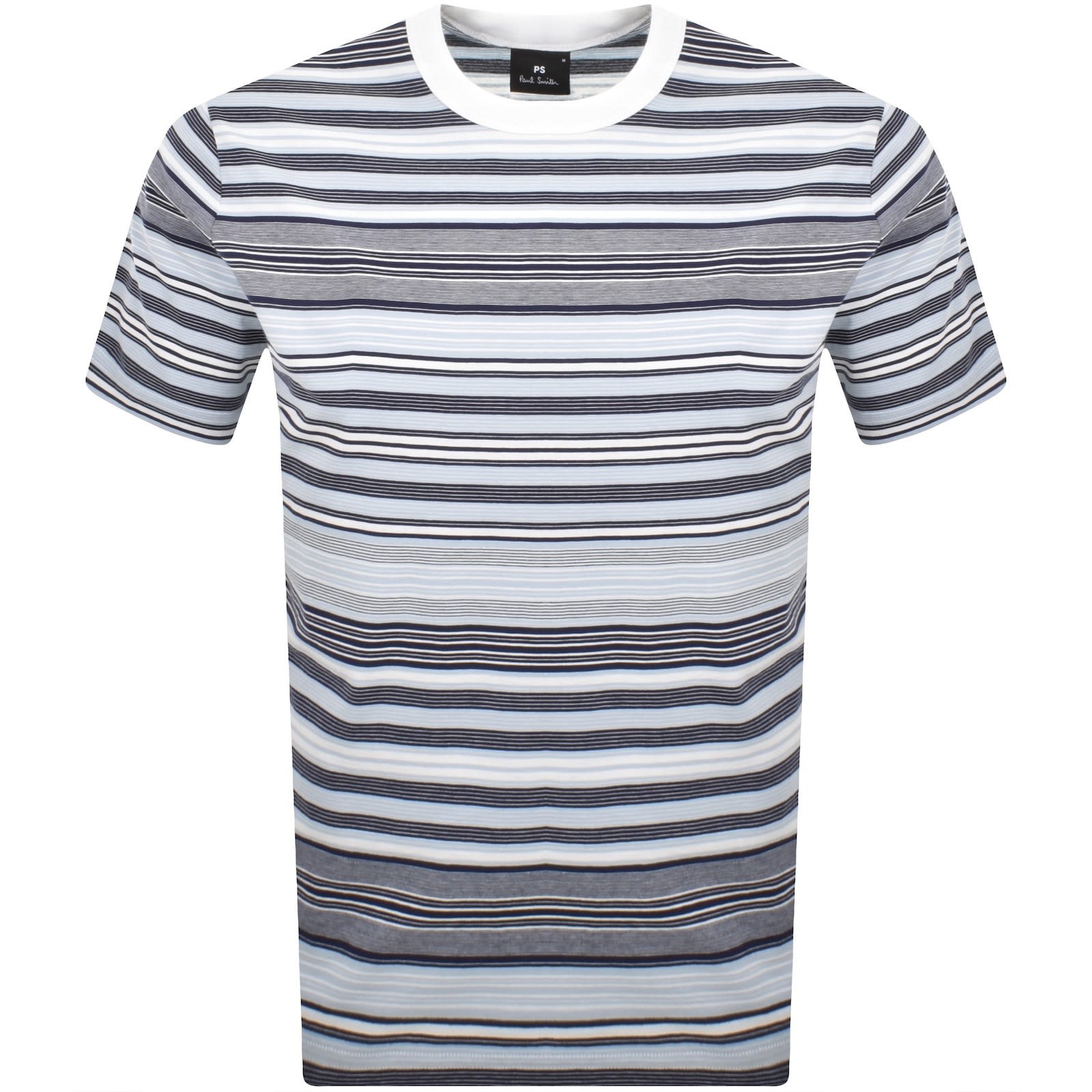 Tシャツ・カットソー Paul Smith MENS STRIPE PRINT TSHIRT (M1R 919T PP4919 55) Paul Smith Men's Stripe T-Shirt in White Paul Smith