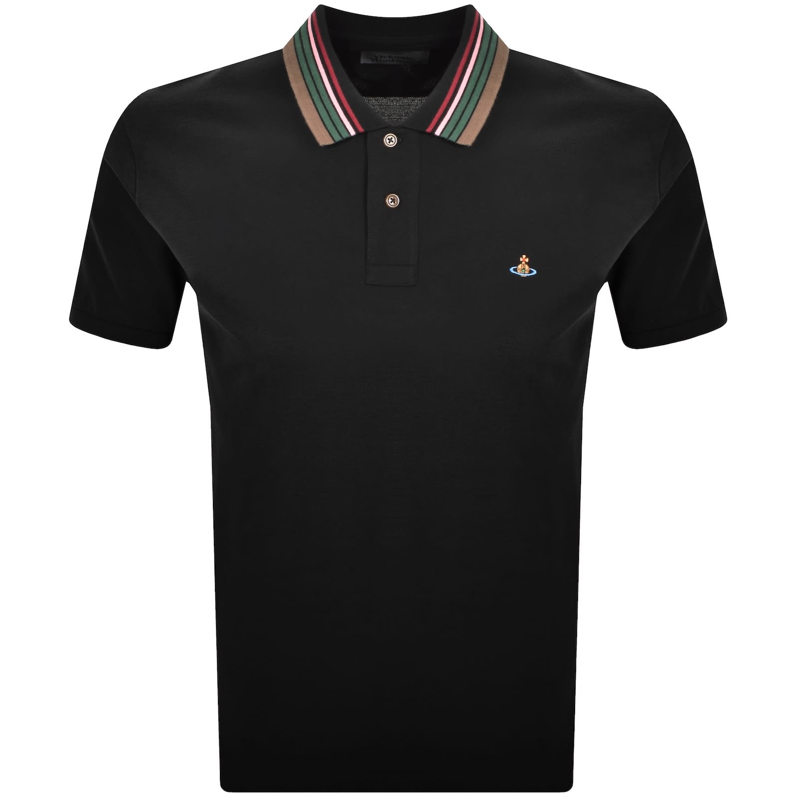 【送料&関税込】Vivienne Westwood Black Polo Shirt With Cont Mainimage.jpg