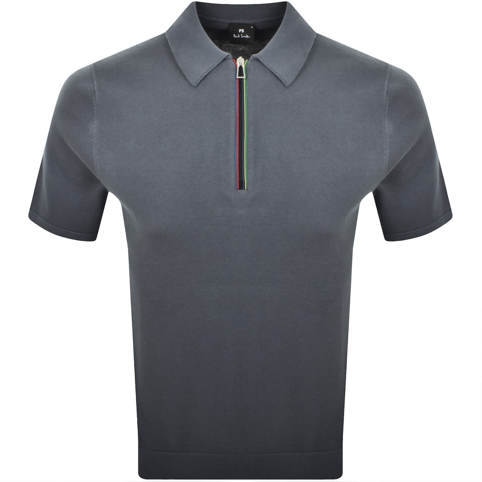 Tシャツ・カットソー Paul Smith MENS REGULAR FIT HALF ZIP POLO Paul Smith Half Zip Polo T Shirt Grey | Mainline Menswear