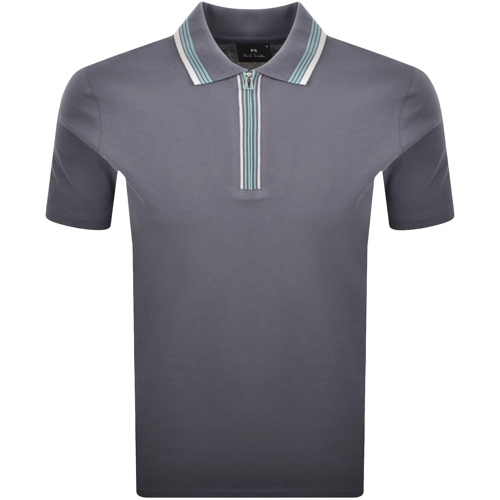 Tシャツ・カットソー Paul Smith FW25 ZIP POLO. (M1R 487Y L00089 28B) Paul Smith Half Zip Polo T Shirt Grey | Mainline Menswear