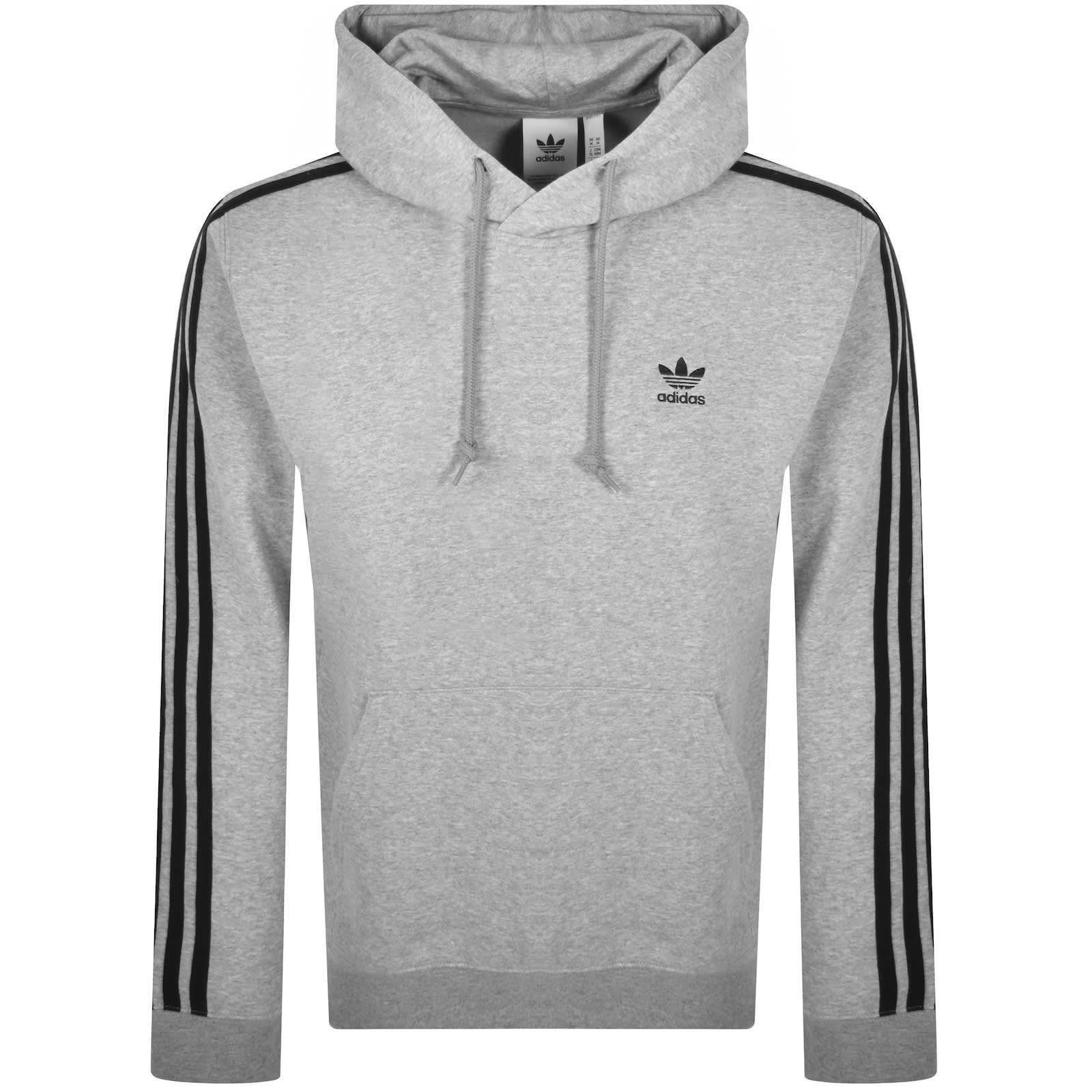 adidas Originals Stripes Hoodie Grey Heather Mainline Menswear