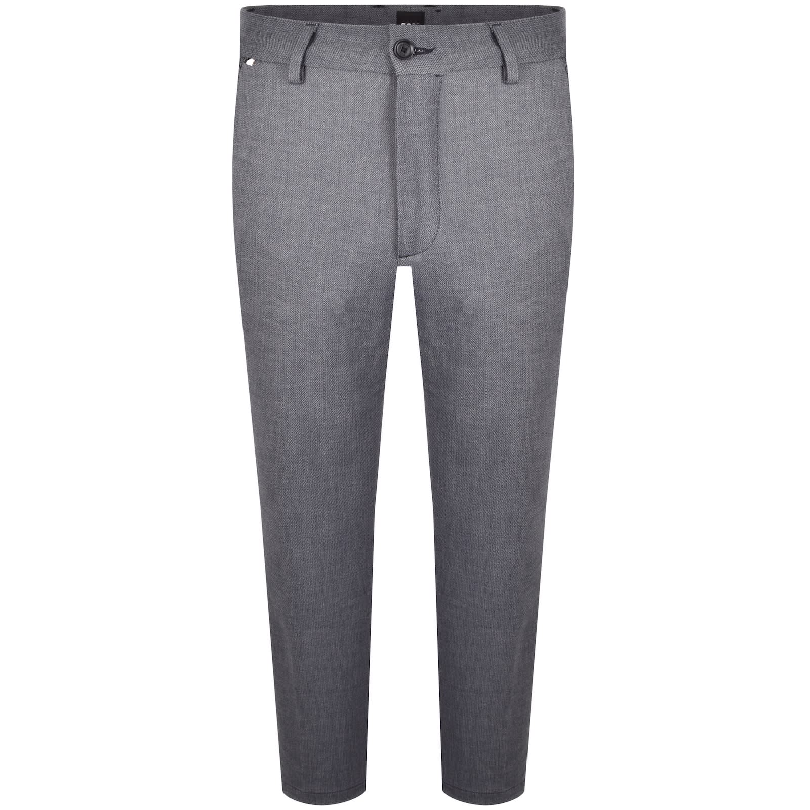 Pantaloni Chino BOSS In Cotone Elasticizzato - Slim Fit, Chiusura A Gancio, Tasche Italiane - Grigi
