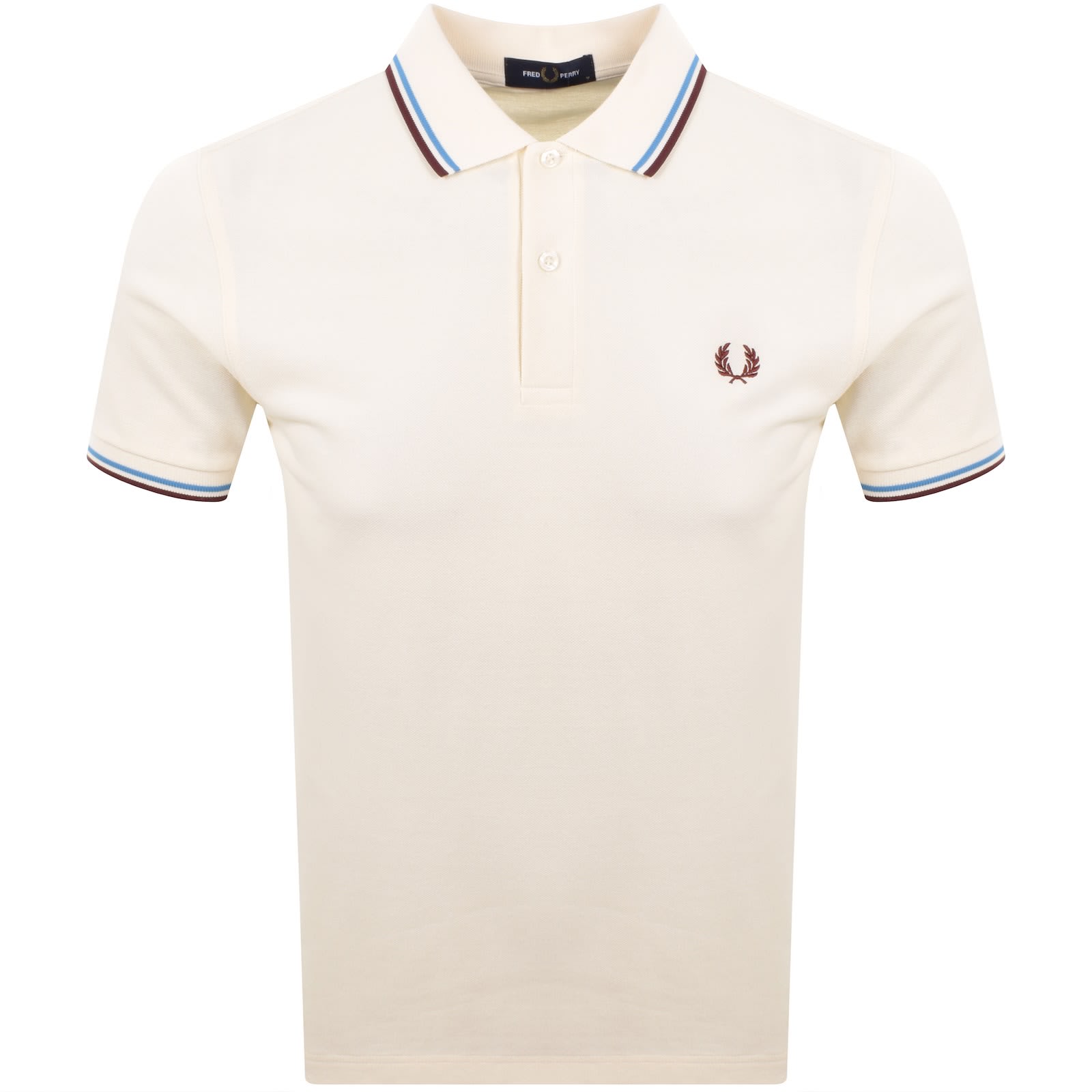 Fred Perry Twin Tipped Polo T Shirt Ecru | Mainline Menswear