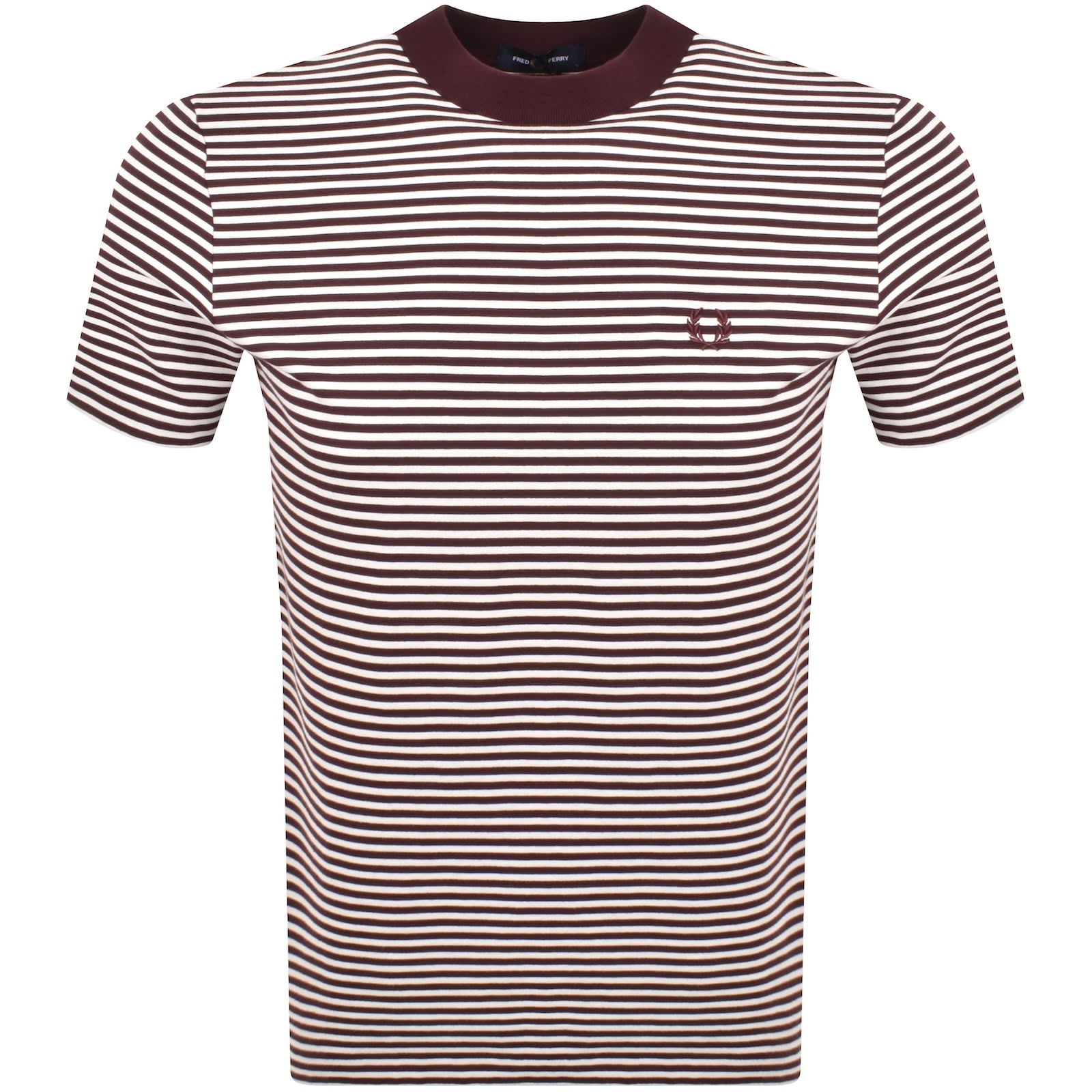 Tシャツ・カットソー FRED PERRY SS25 FINE STRIPE T-SHIRT (M6581 608) Fine Stripe T-Shirt - Anchor Grey | Men's T-Shirts