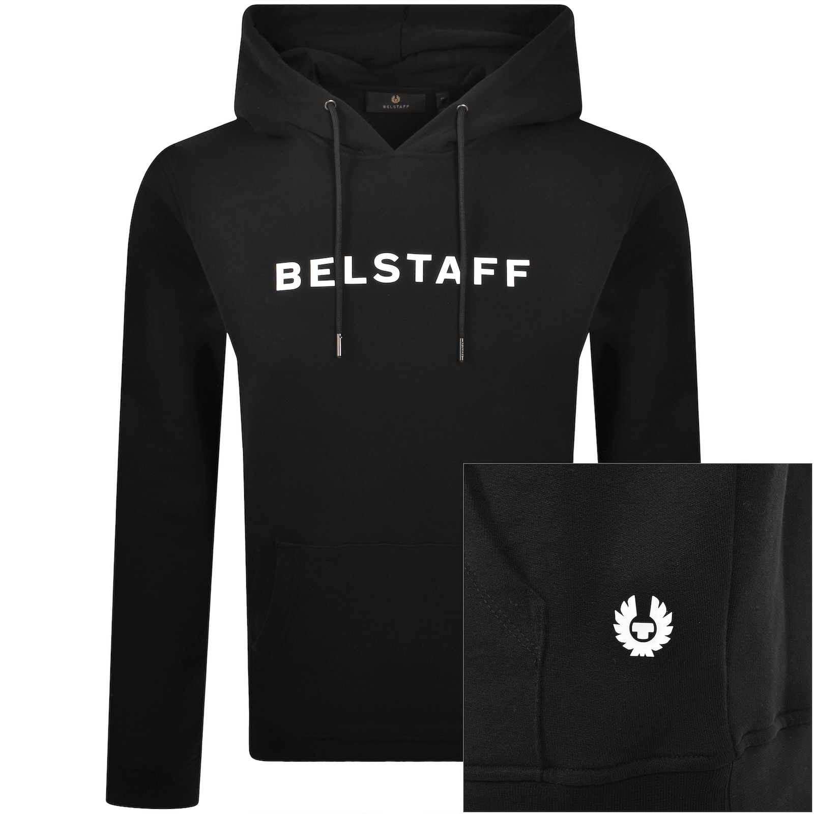 Belstaff Logo Signature Hoodie Black | Mainline Menswear