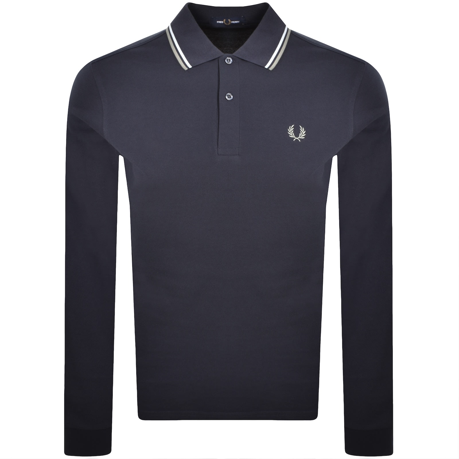 ◇FRED PERRY◇ M12 Twin Tip Fred Perry Shirt Navy Ice M12795 M12 - Navy / Ice / Ice | The Fred Perry Shirt | Men's Short
