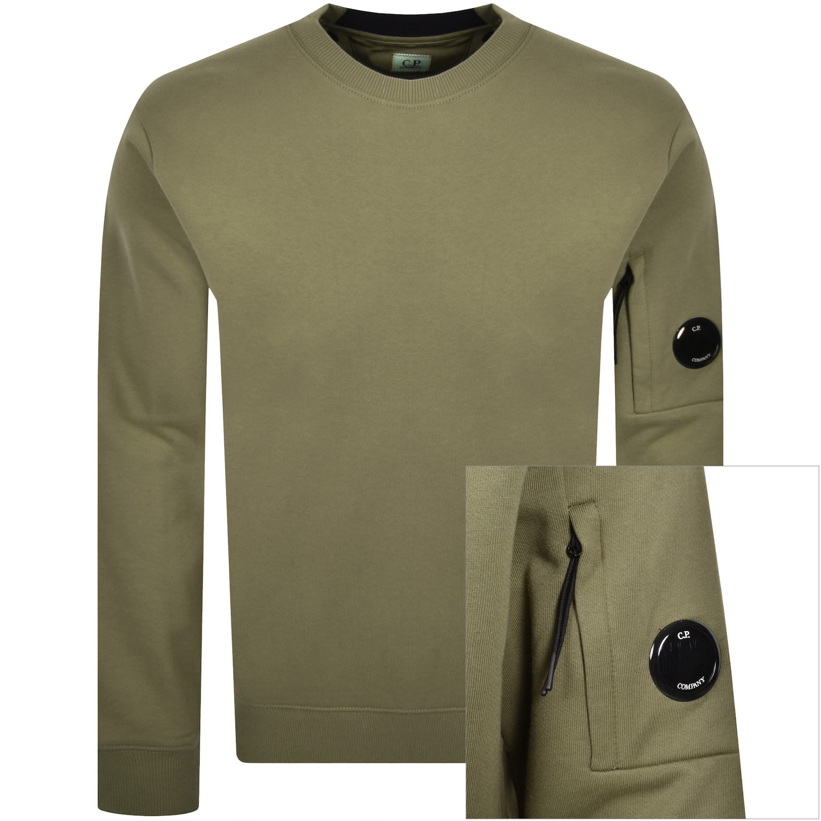 CP Company Crew Neck Sweatshirt Green | Mainline Menswear