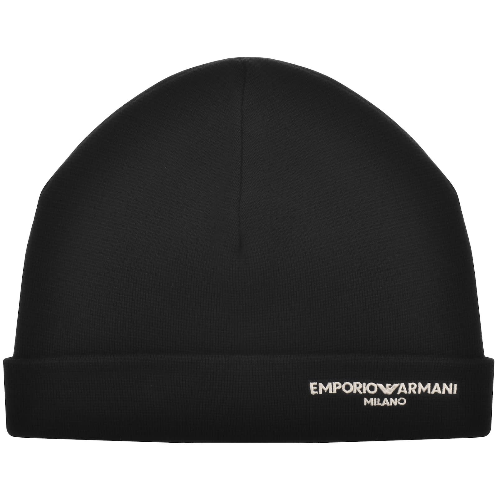 Emporio Armani Wool Beanie Black Mainline Menswear