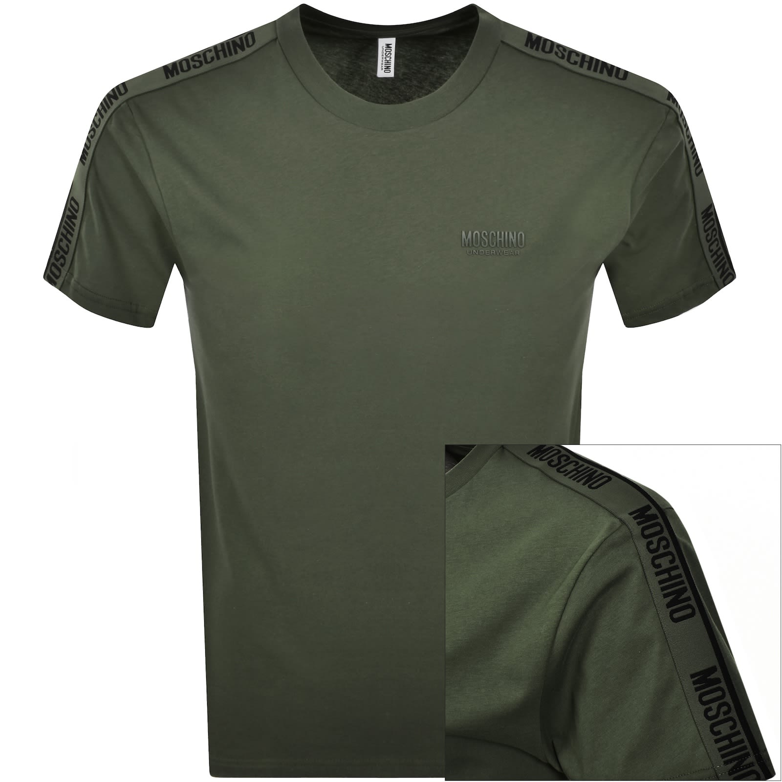MOSCHINO グリーン ロゴ Tシャツ Moschino Short Sleeve Tape T Shirt Green | Mainline Menswear