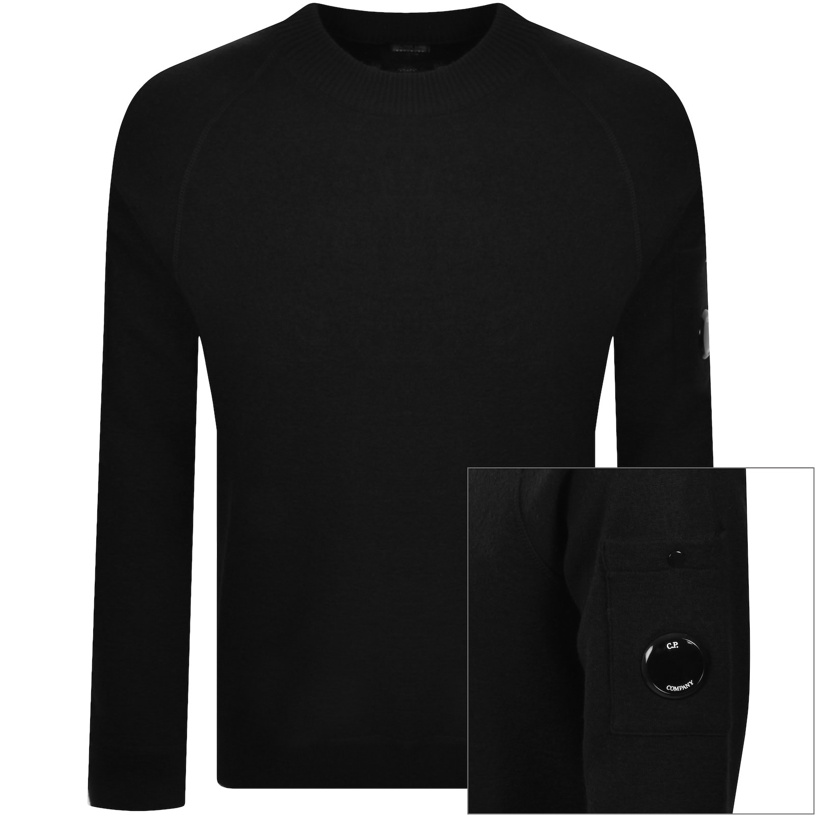 トップス C.P. COMPANY ds knit black CP Company Lens Knit Jumper Black | Mainline Menswear