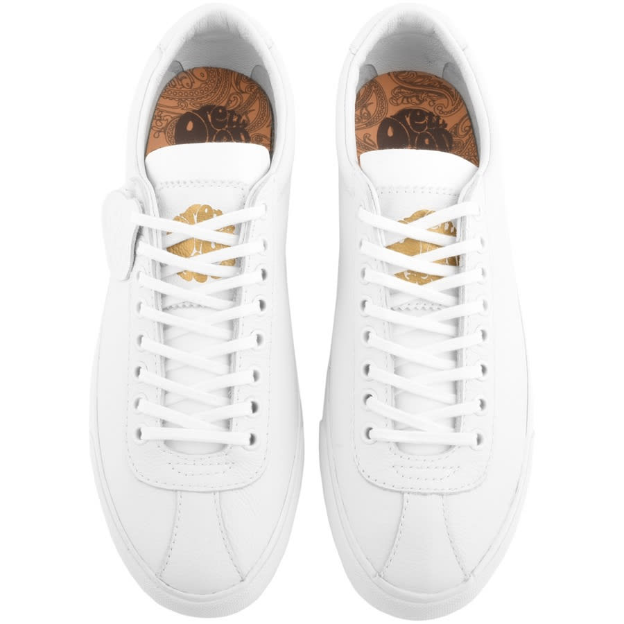 pretty green leather trainers