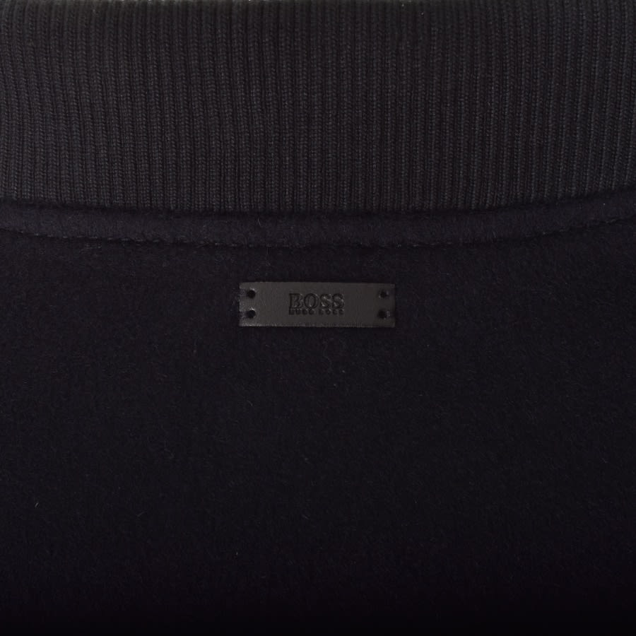 BOSS Getos Leather Varsity Jacket Navy | Mainline Menswear Australia
