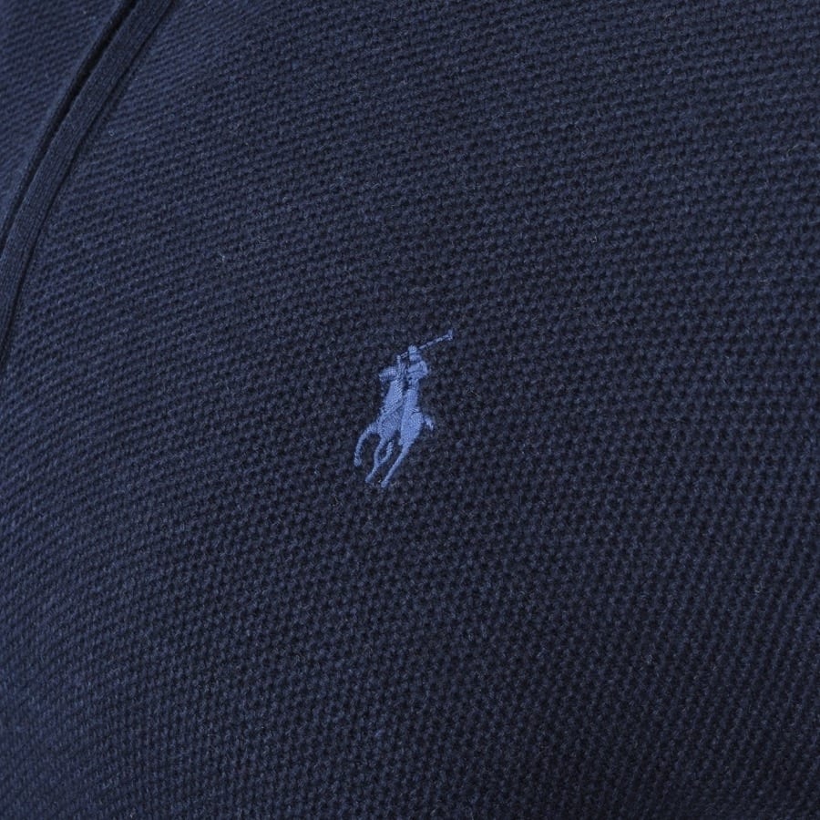 ralph lauren half zip waffle knit jumper